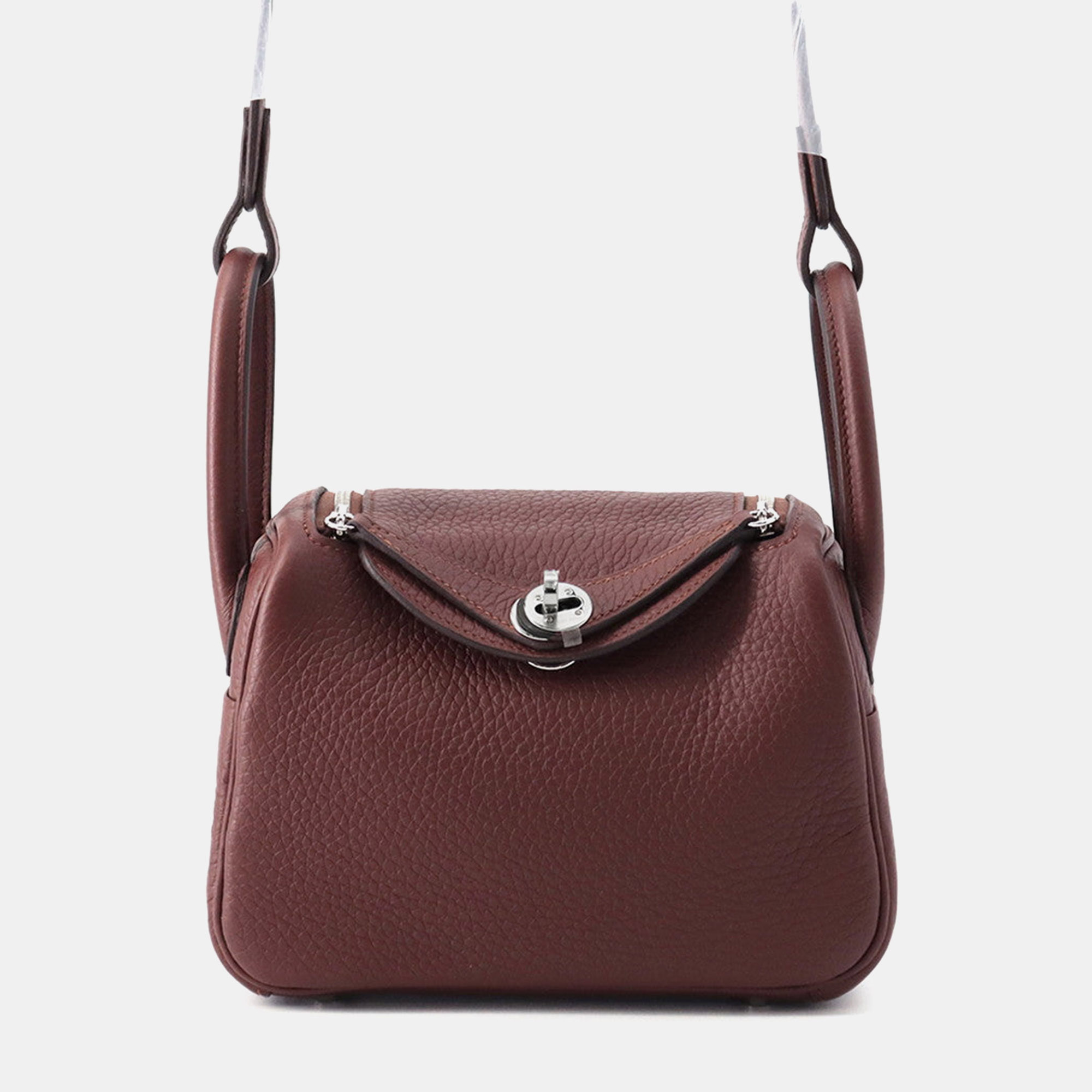 

Hermes Lindy Rougesellier Taurillon Clemence Size Mini, Burgundy
