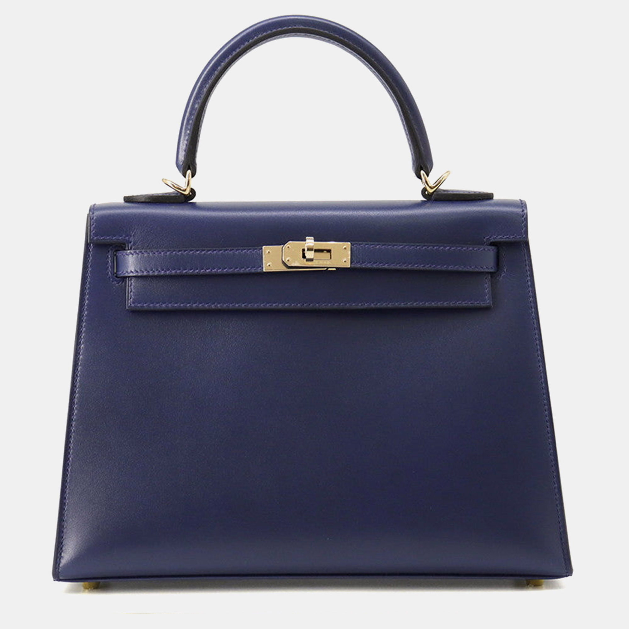 

Hermes Kelly Sellier Blue Abysse Tadelakt Leather Size