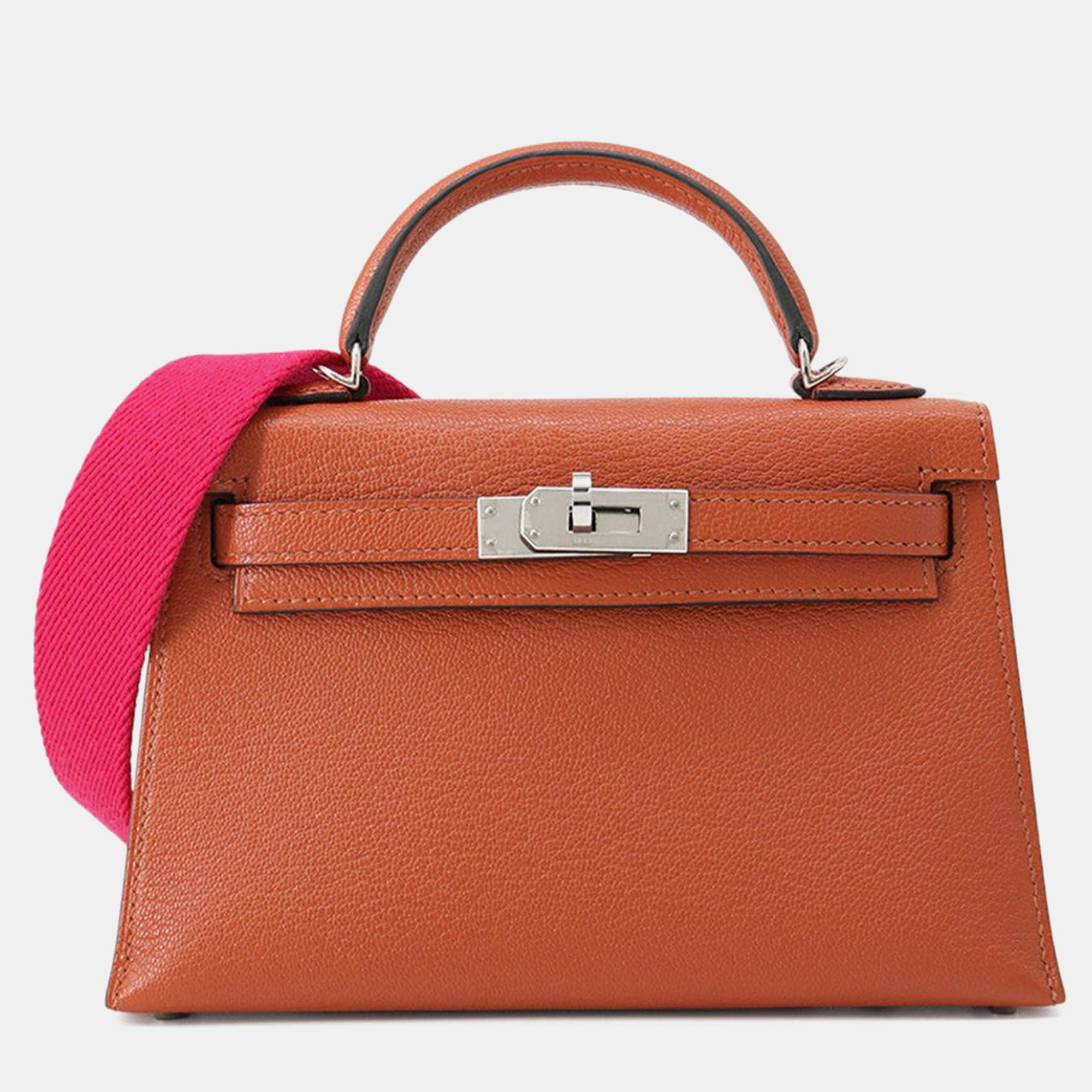 

Hermes Mini Kelly 2 Cuivre/Rose Mexico Chevre Myzore Goatskin, Gold