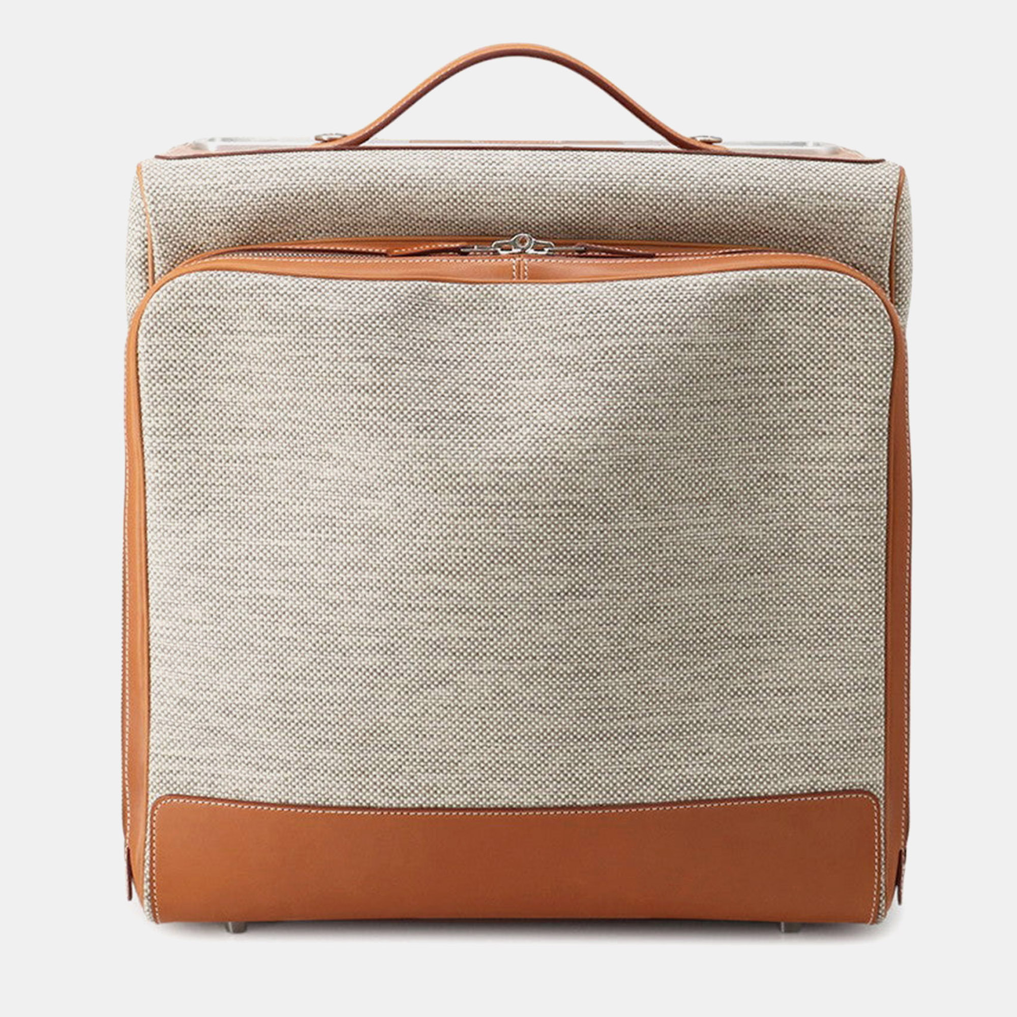 

Hermes Caleche Express Cabin Ecru/Fauve Toile Barenia Leather, Beige