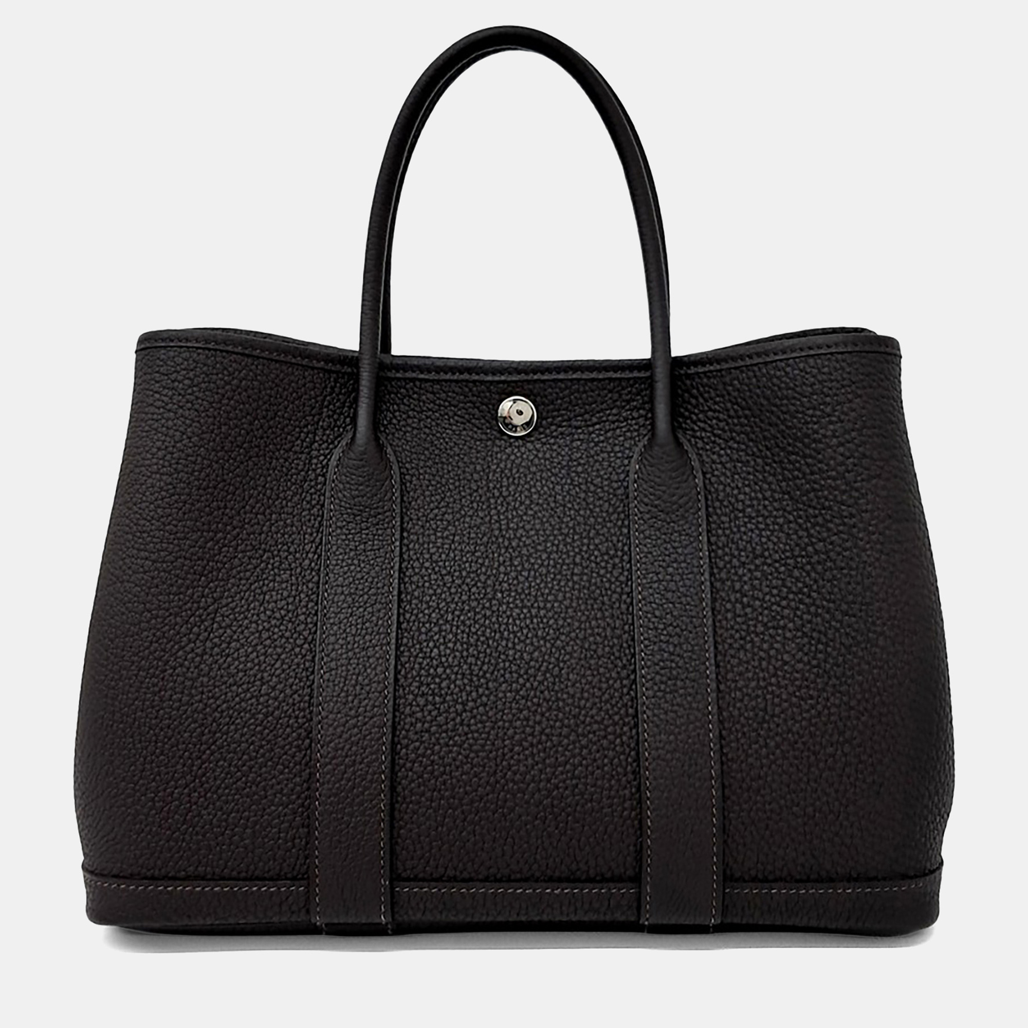 

Hermes Black Leather Garden Party 30