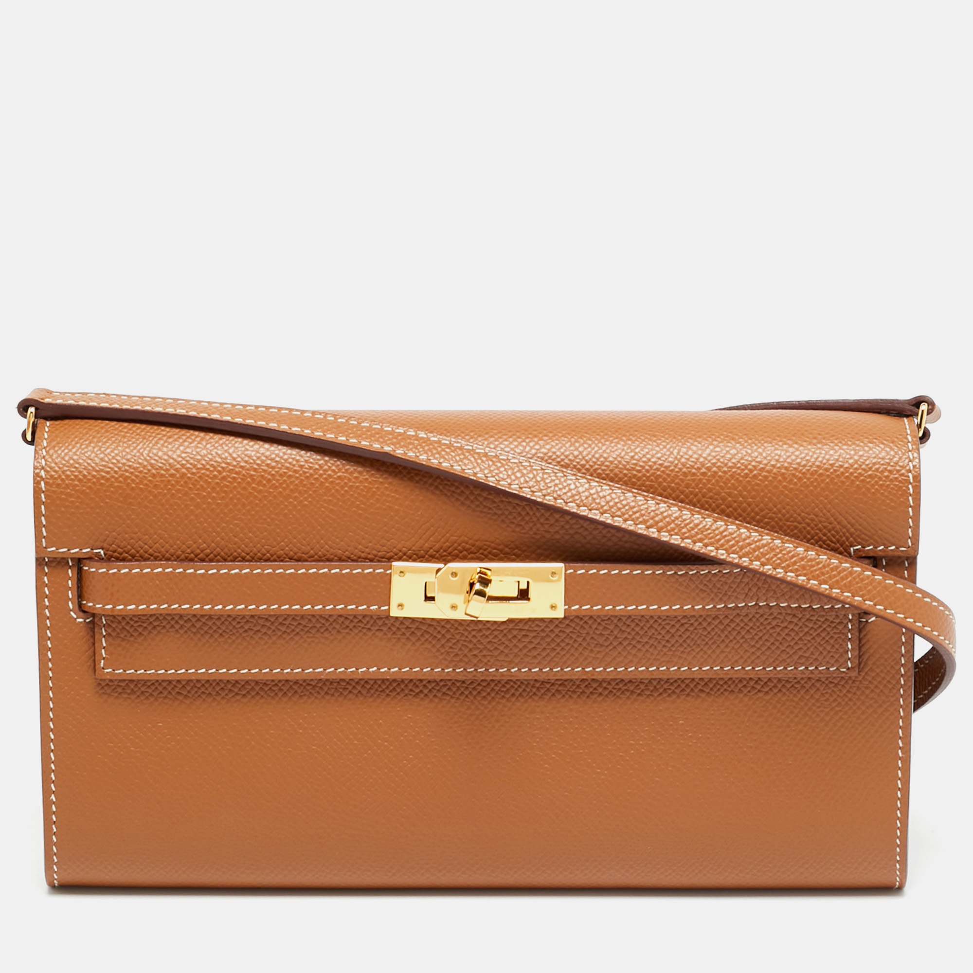 

Hermès Kelly To Go Gold Epsom Leather Wallet, Brown