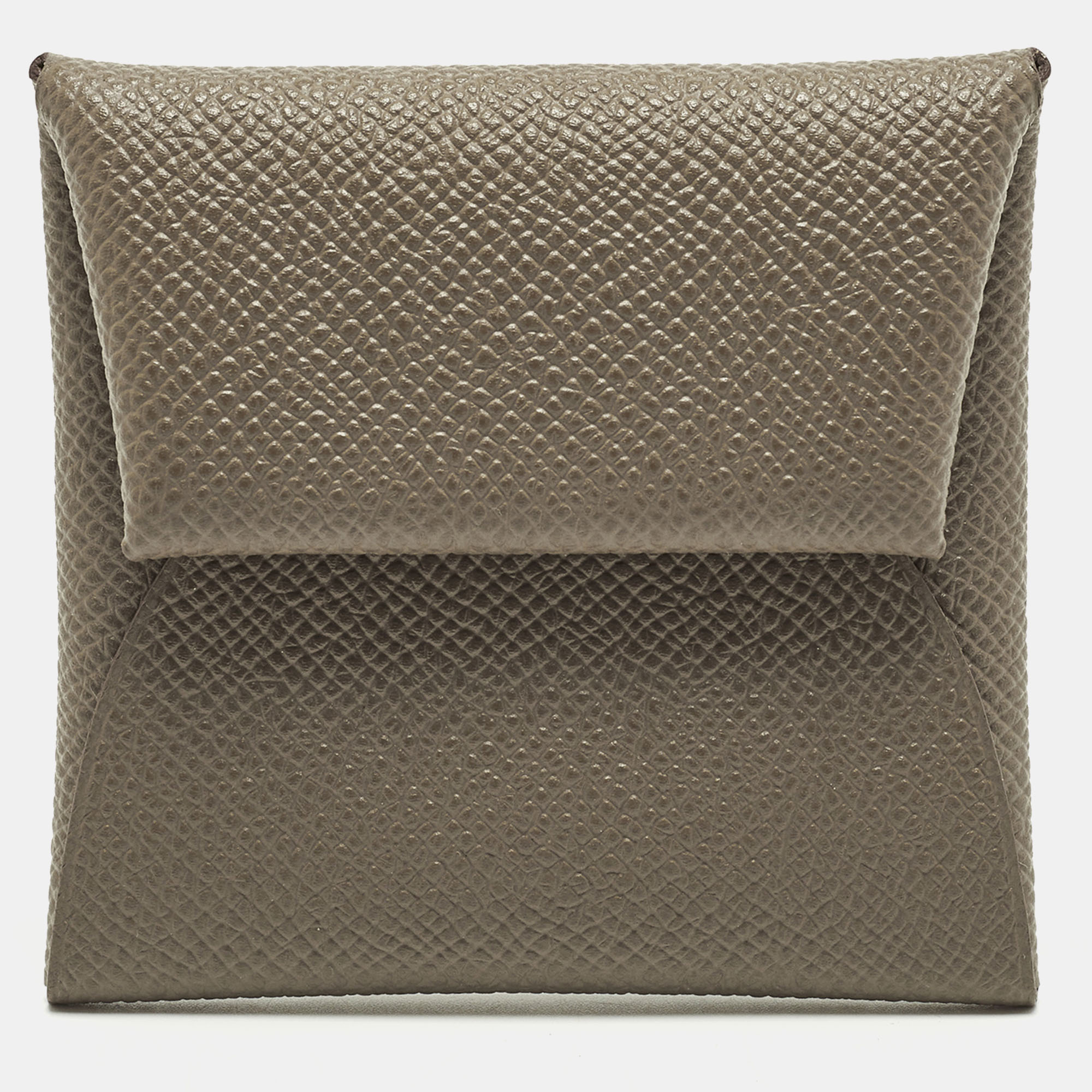 

Hermes Bastia Etoupe Epsom Leather Change Purse, Grey