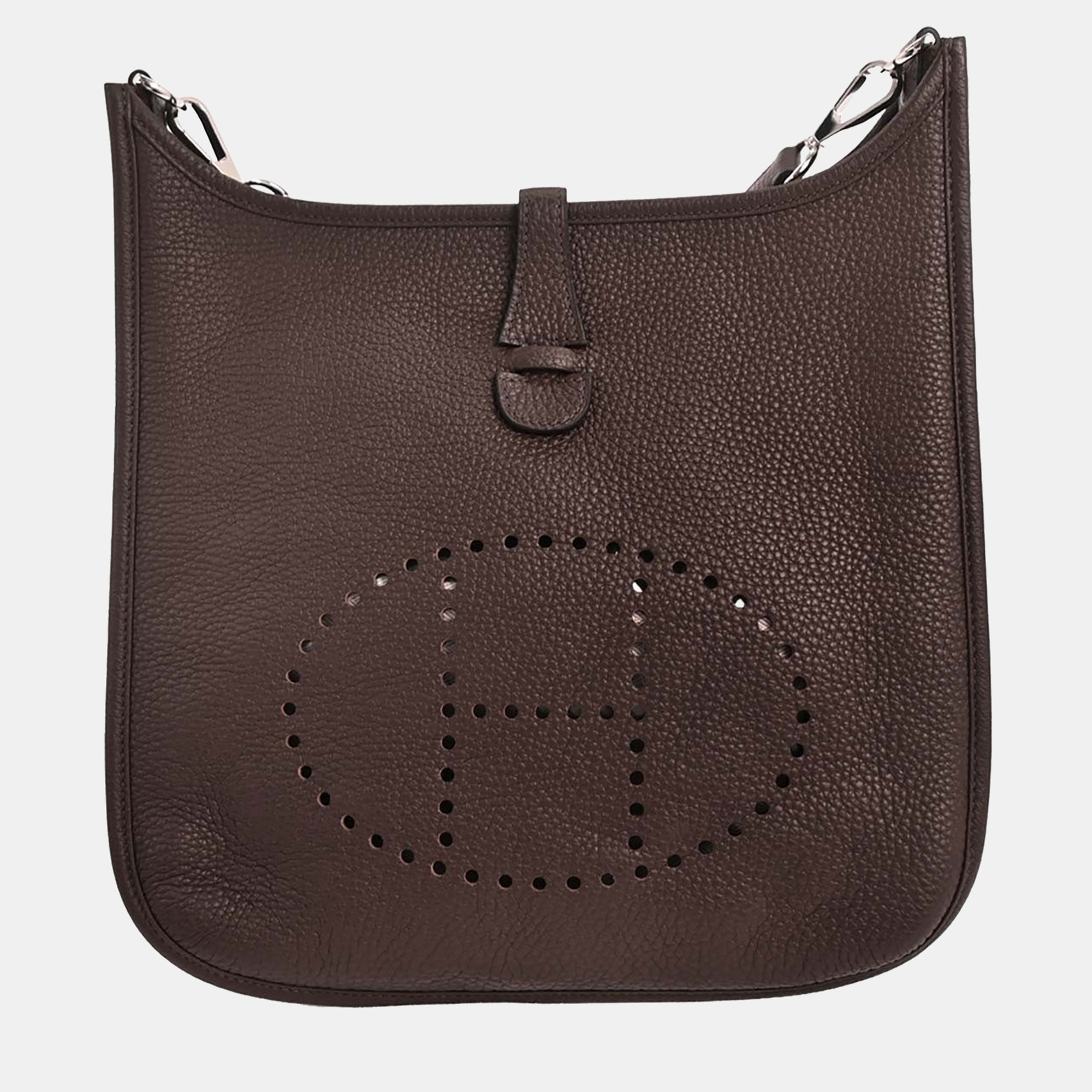 

Hermes Chocolat Togo Evelyne 3 29 PM Shoulder Bag, Brown
