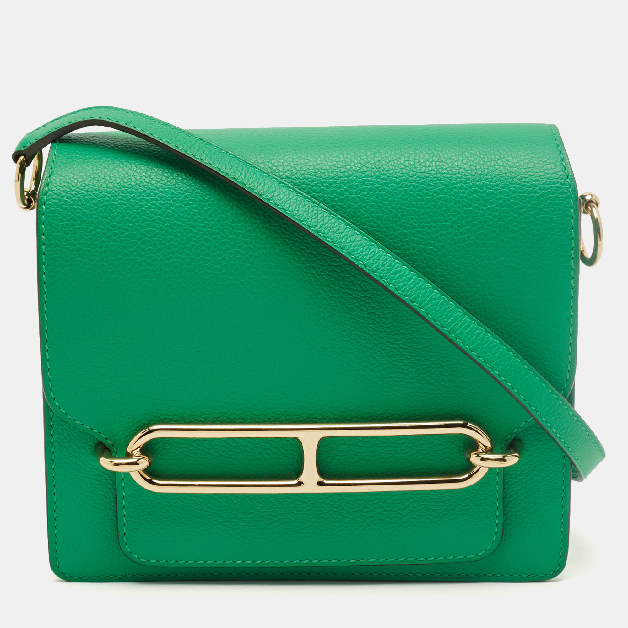 

Hermes Roulis Mini Menthe Evercolor Leather Crossbody Bag, Green