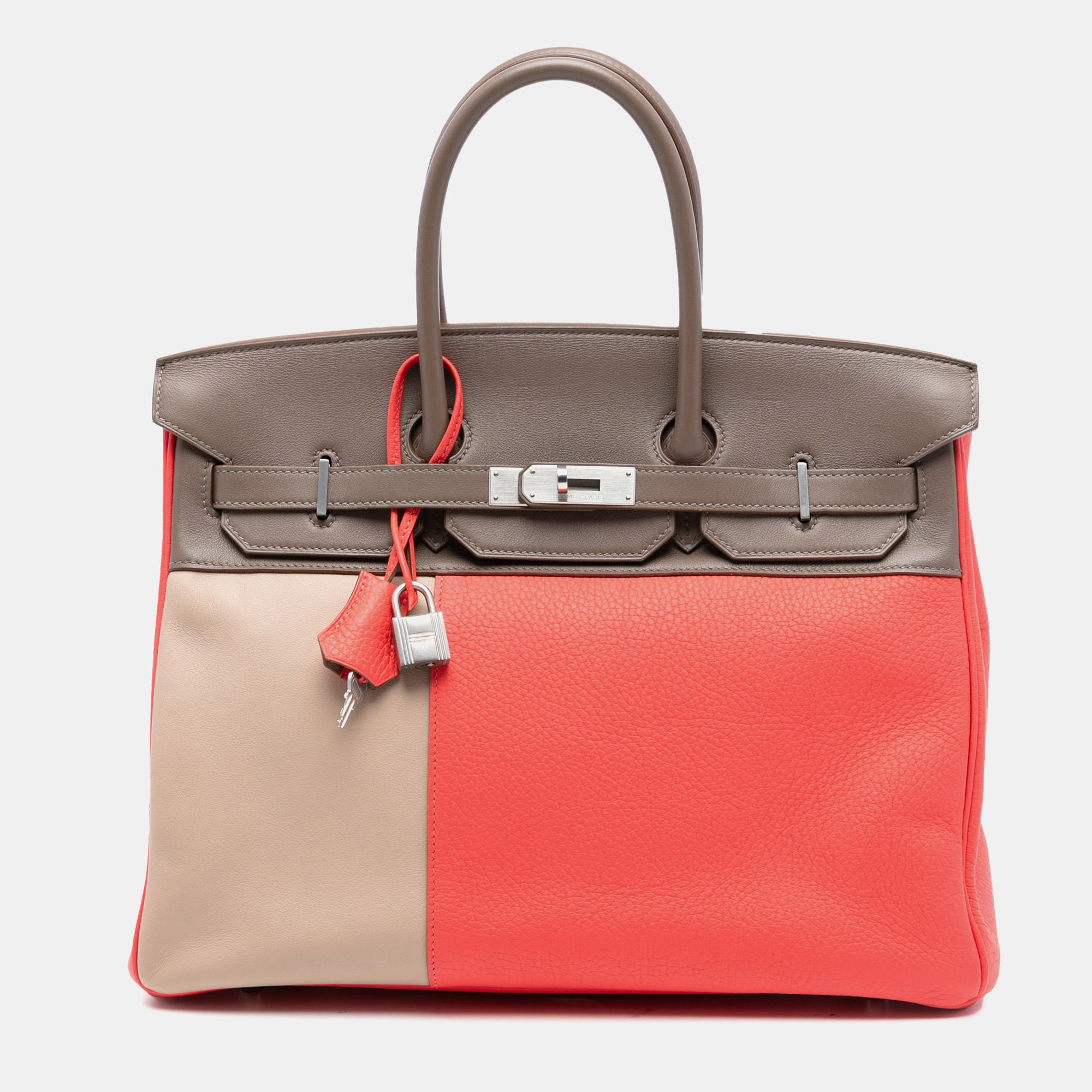 

Hermes Pink Tricolor Clemence and Swift Birkin Cascade Retourne 35