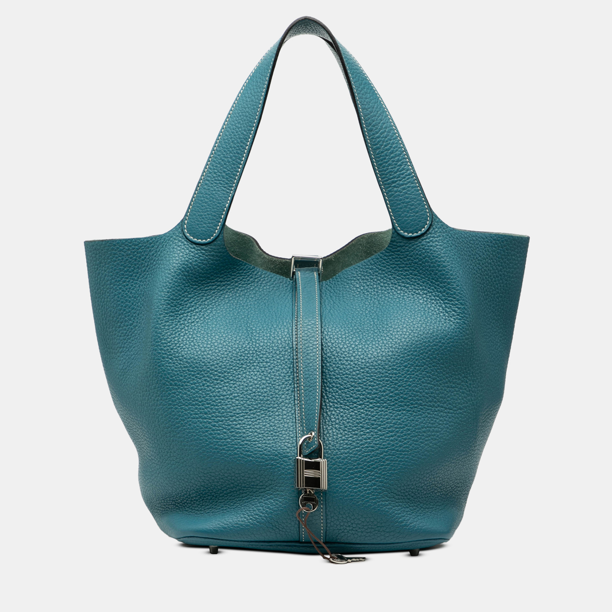 

Hermes Blue Clemence Picotin Lock 22