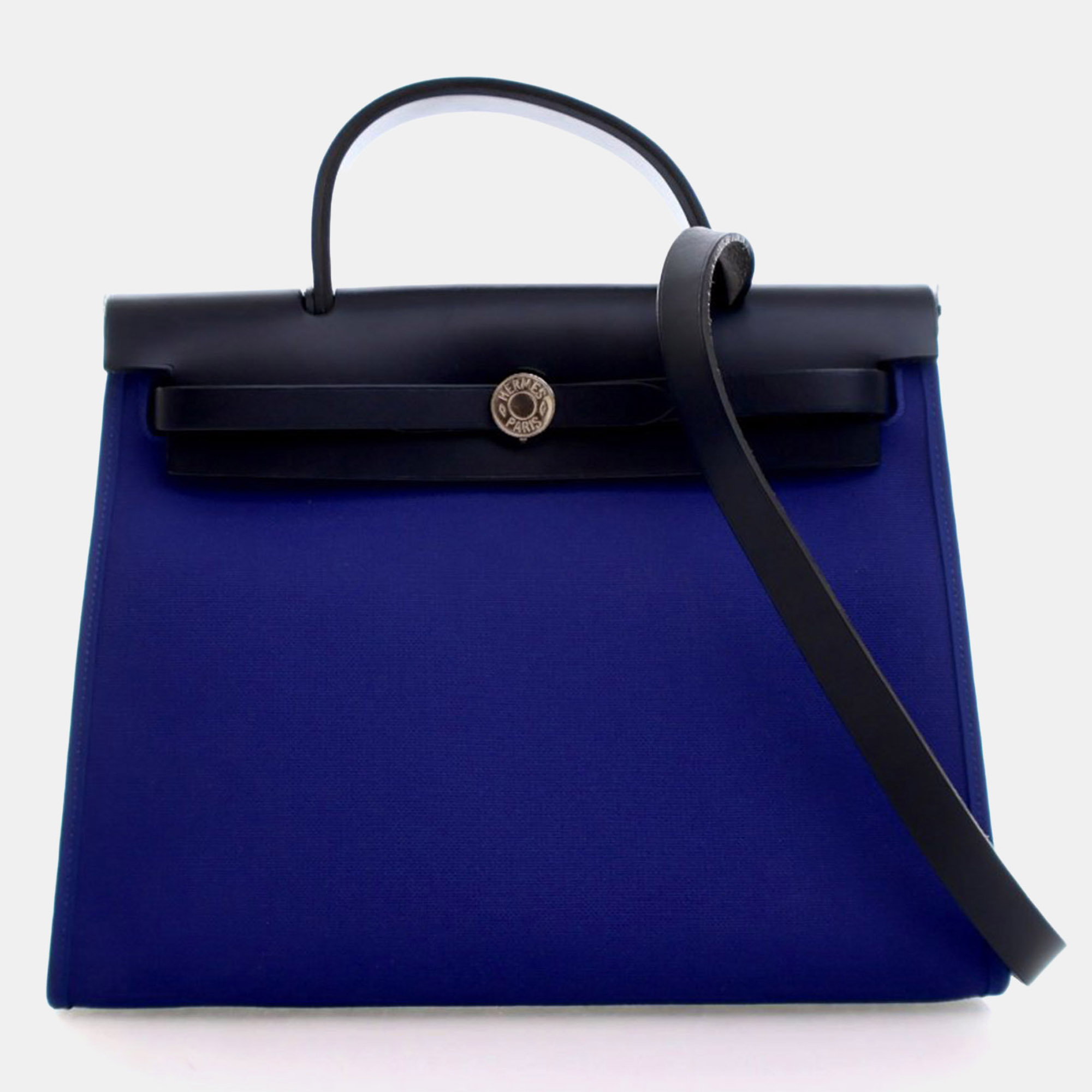 

Hermes Bleu Electrique Toile H Herbag Zip 31, Black