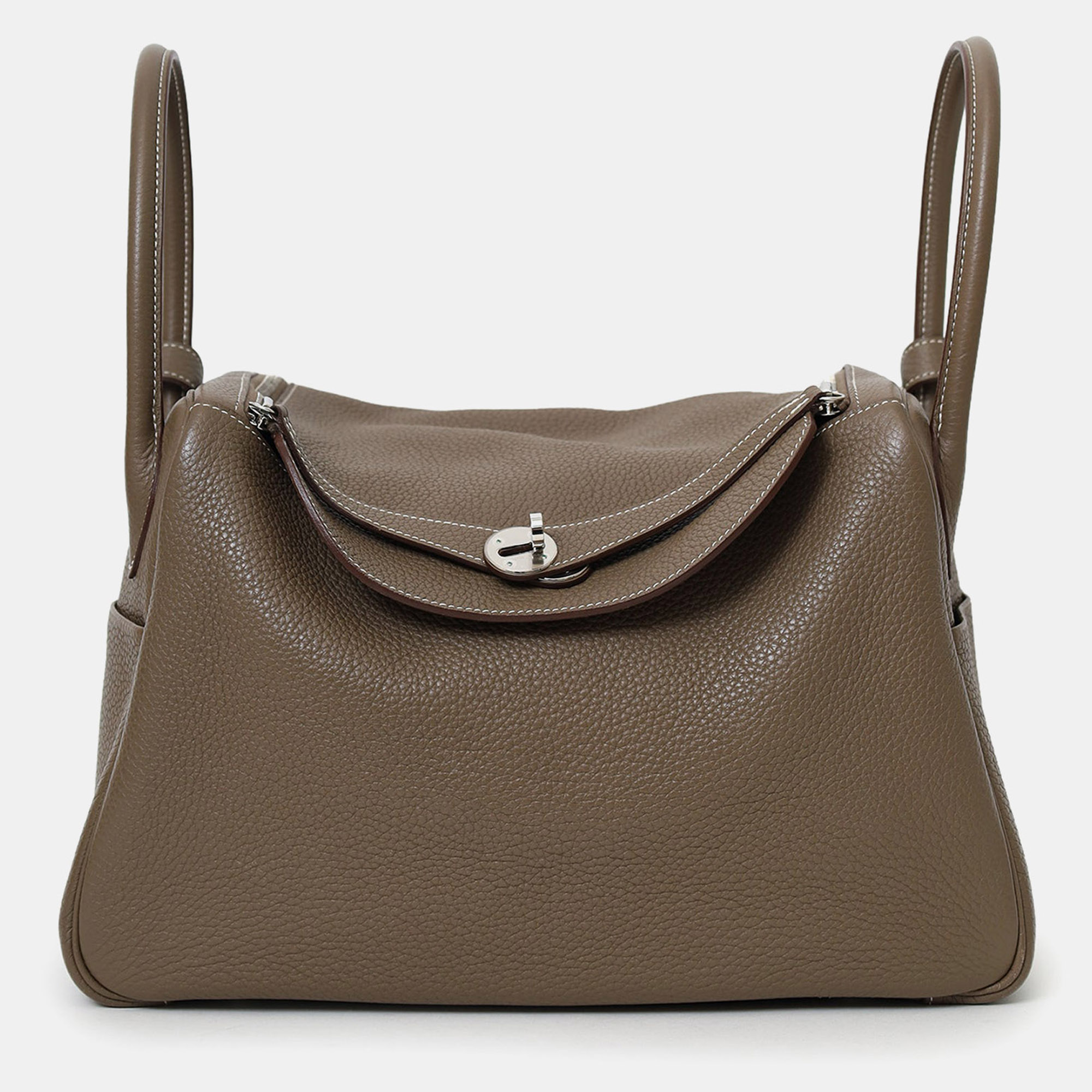 

Hermes 2013 Etoupe Clemence Leather Lindy 34, Brown