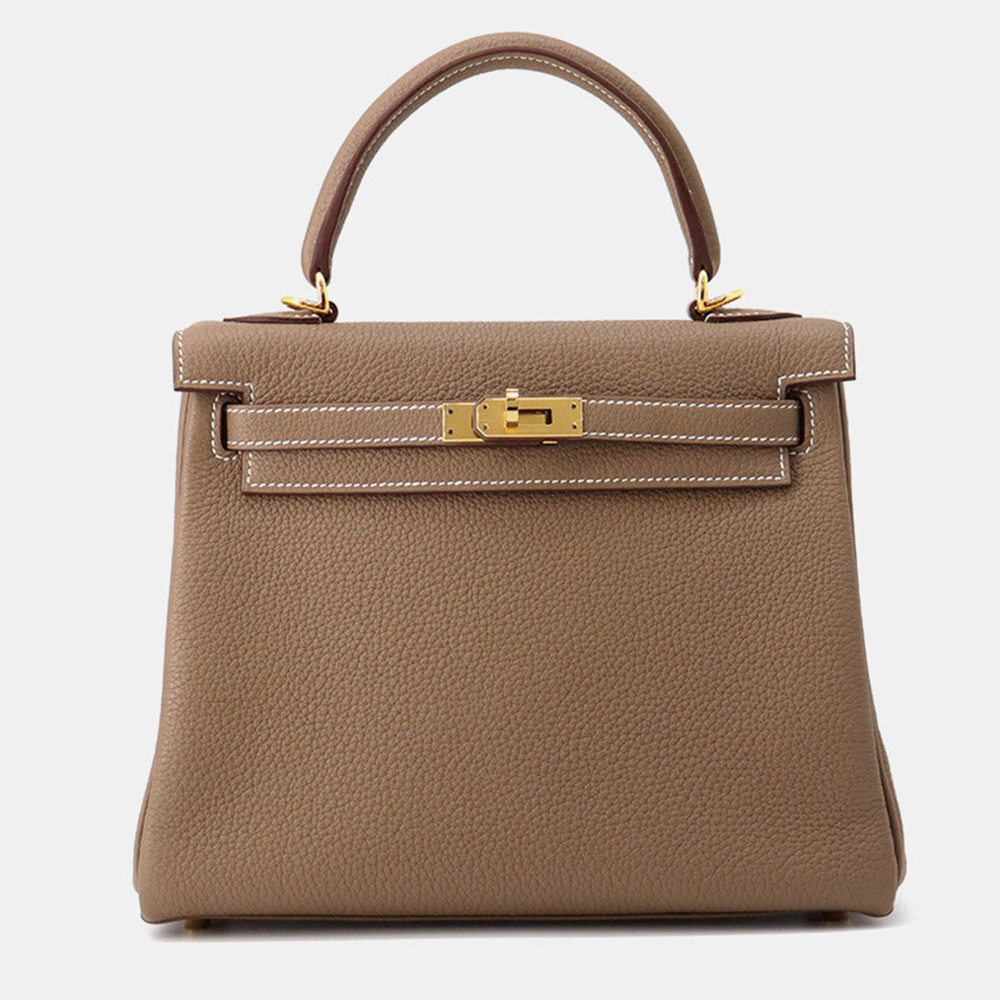 

Hermes Kelly Retourne Etoupe Togo Leather Size, Brown