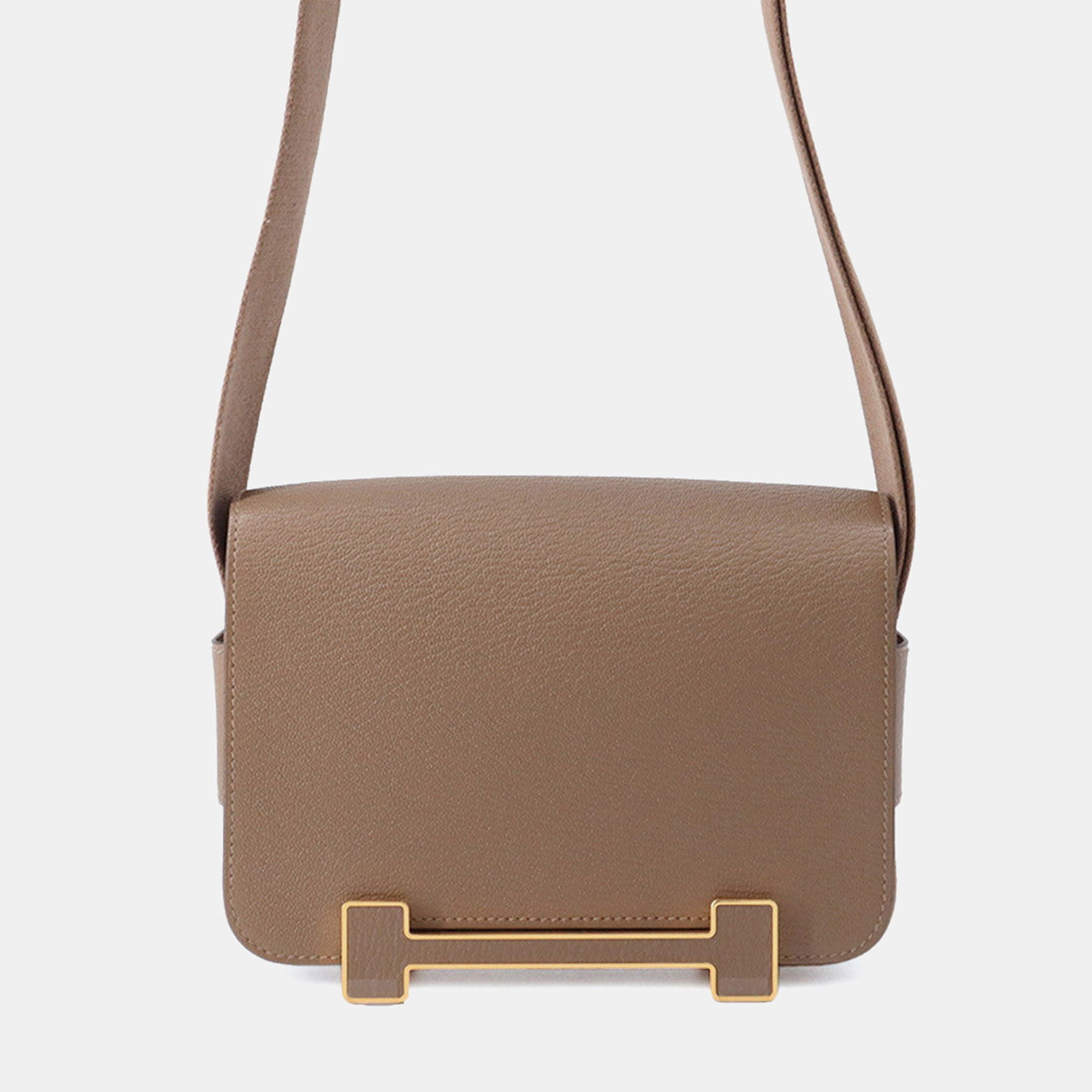 

Hermes Geta Etoupe Chevre Myzore Goatskin, Brown