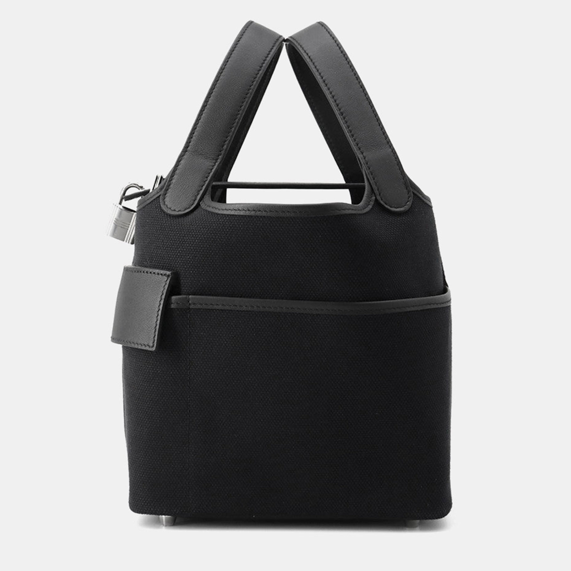 

Hermes Picotin Padlock 18 Cargo Black Swift Leather Toile Goelan Handbag