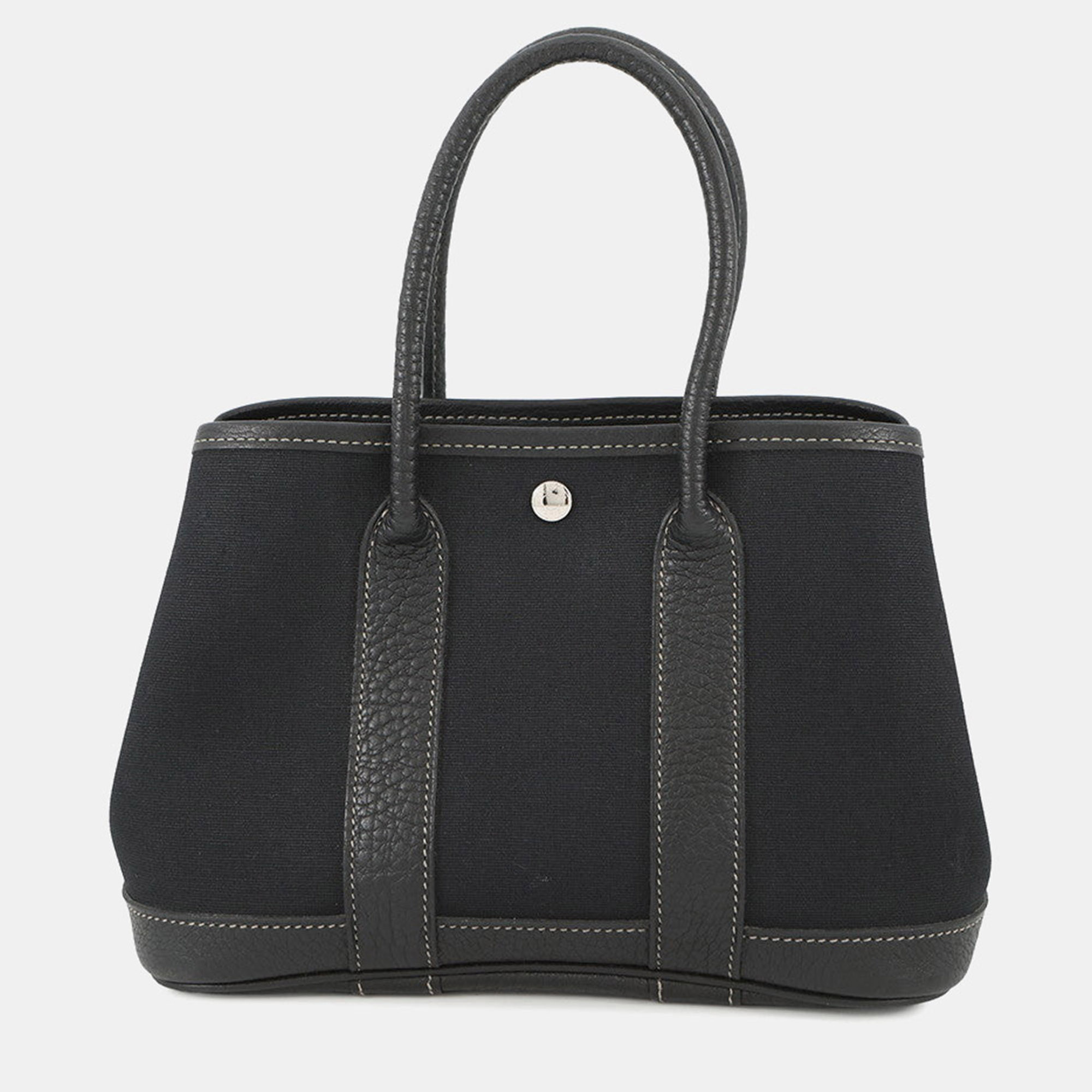 

Hermes Garden Party Black Toile Officier Negonda Leather Size Ttpm