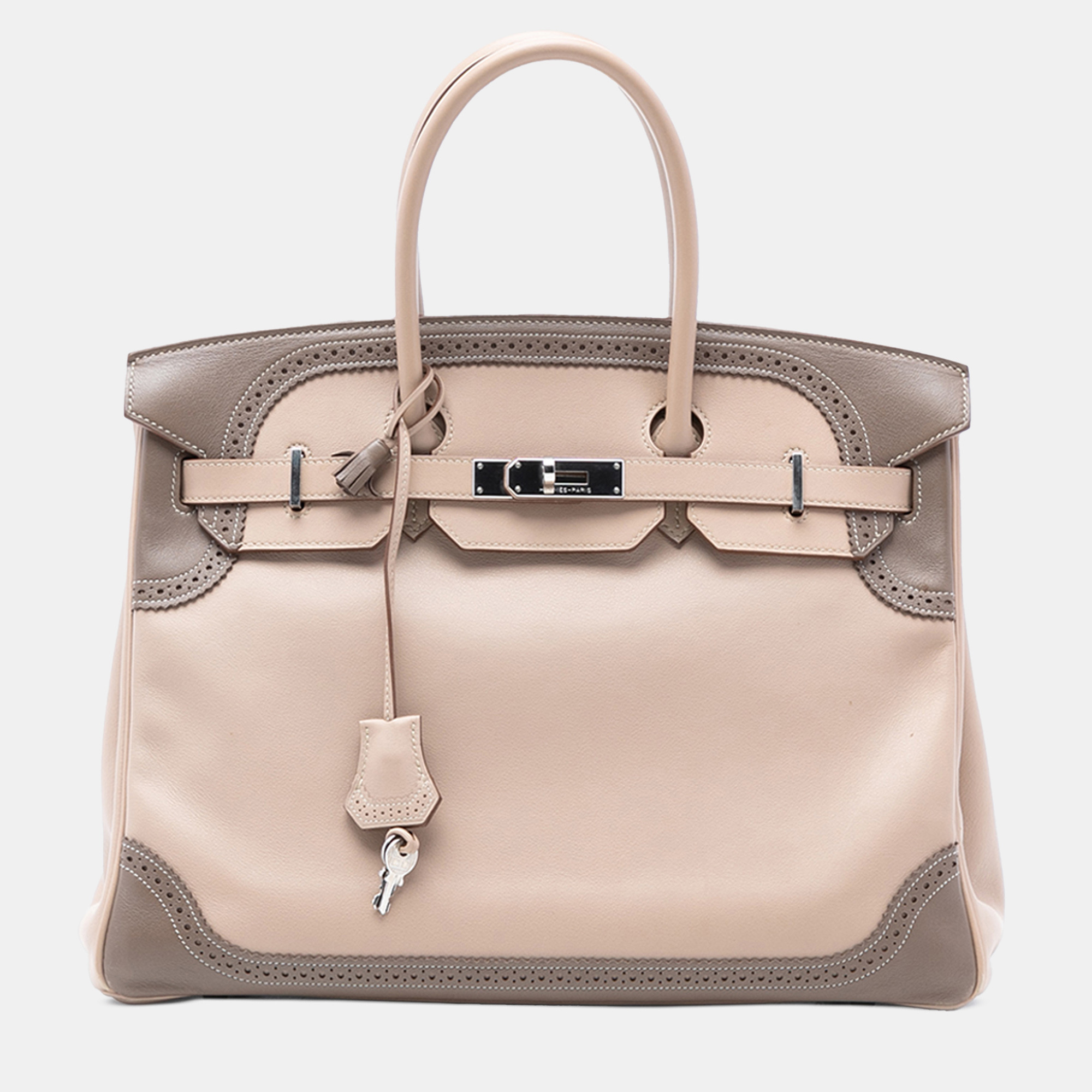 

Hermes Brown Swift Ghillies Birkin Retourne 35