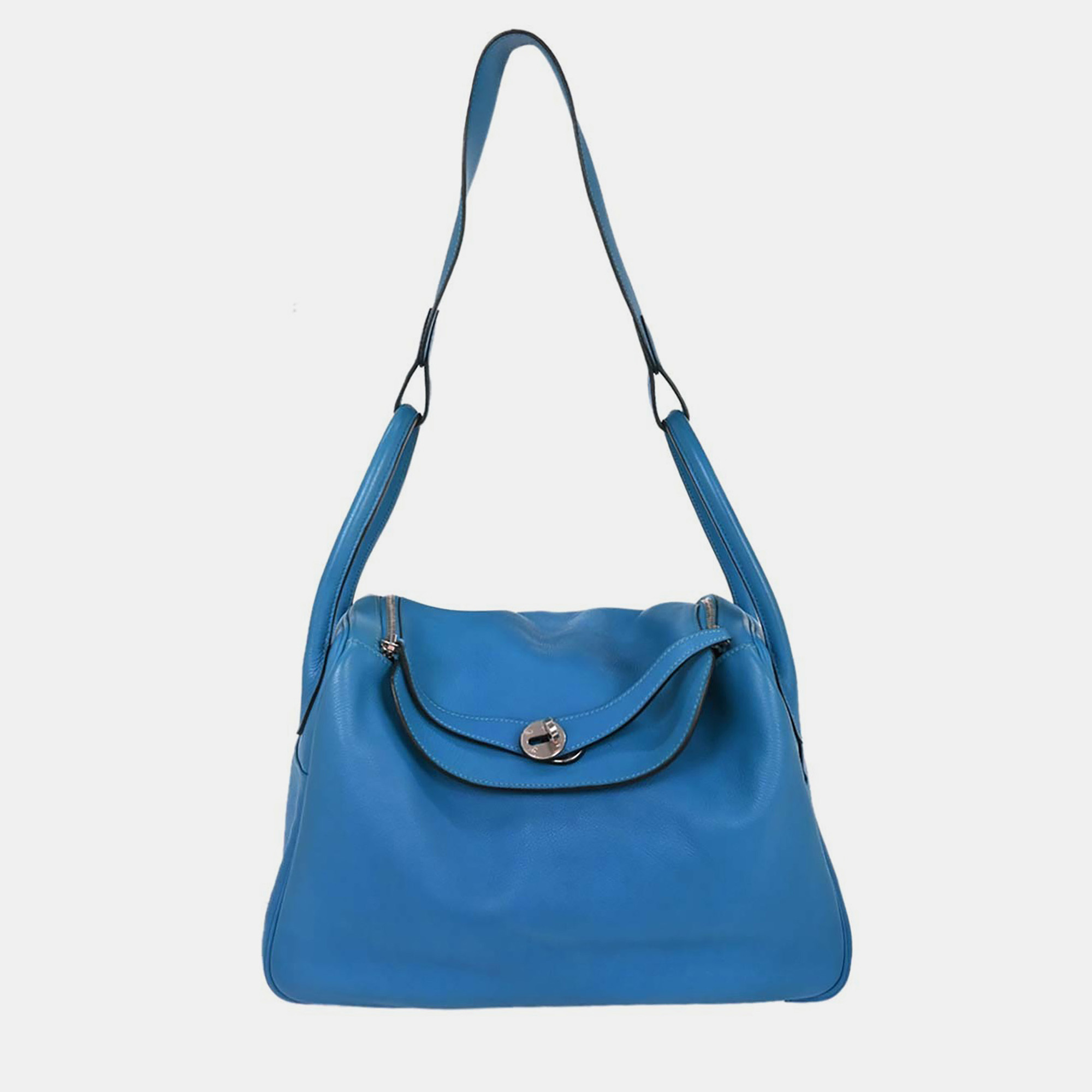 

Hermes Blue Zanzibar Evercolor Lindy 34 Shoulder Bag