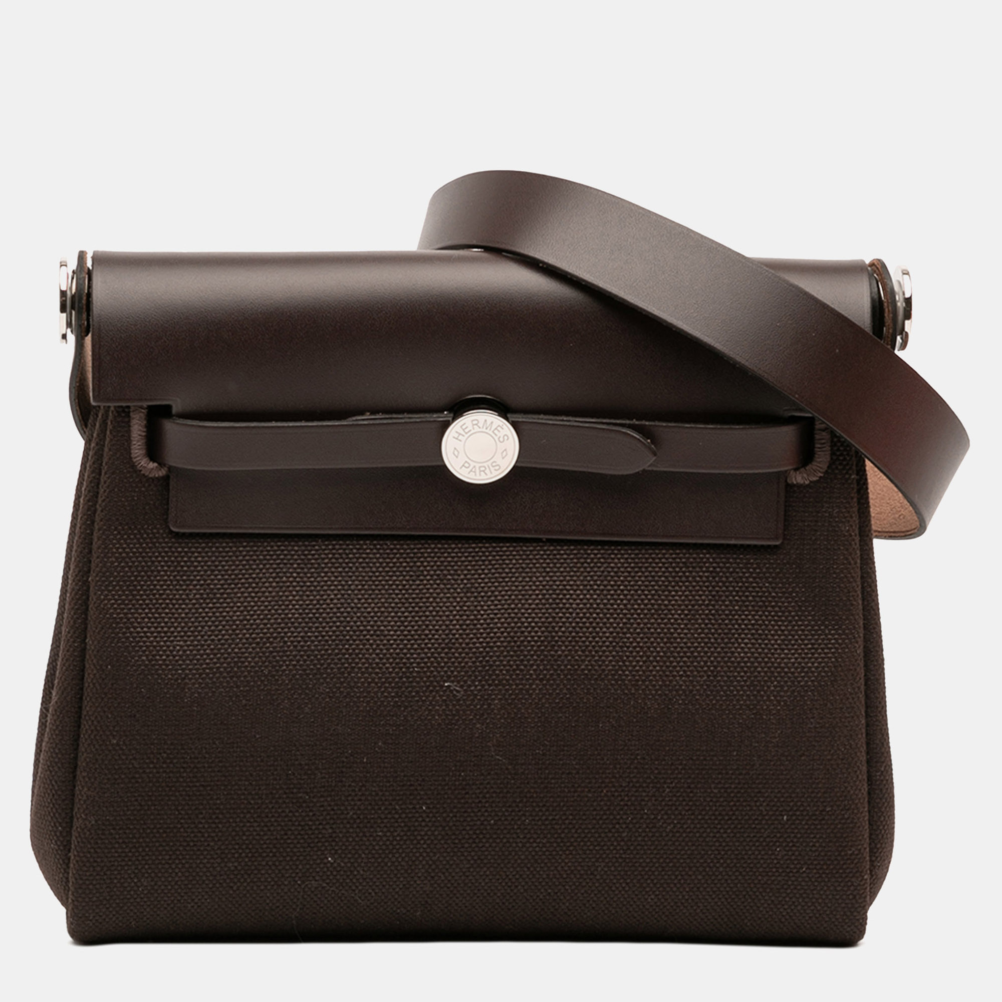 

Hermes Brown Military Toile and Vache Hunter Herbag Zip 20