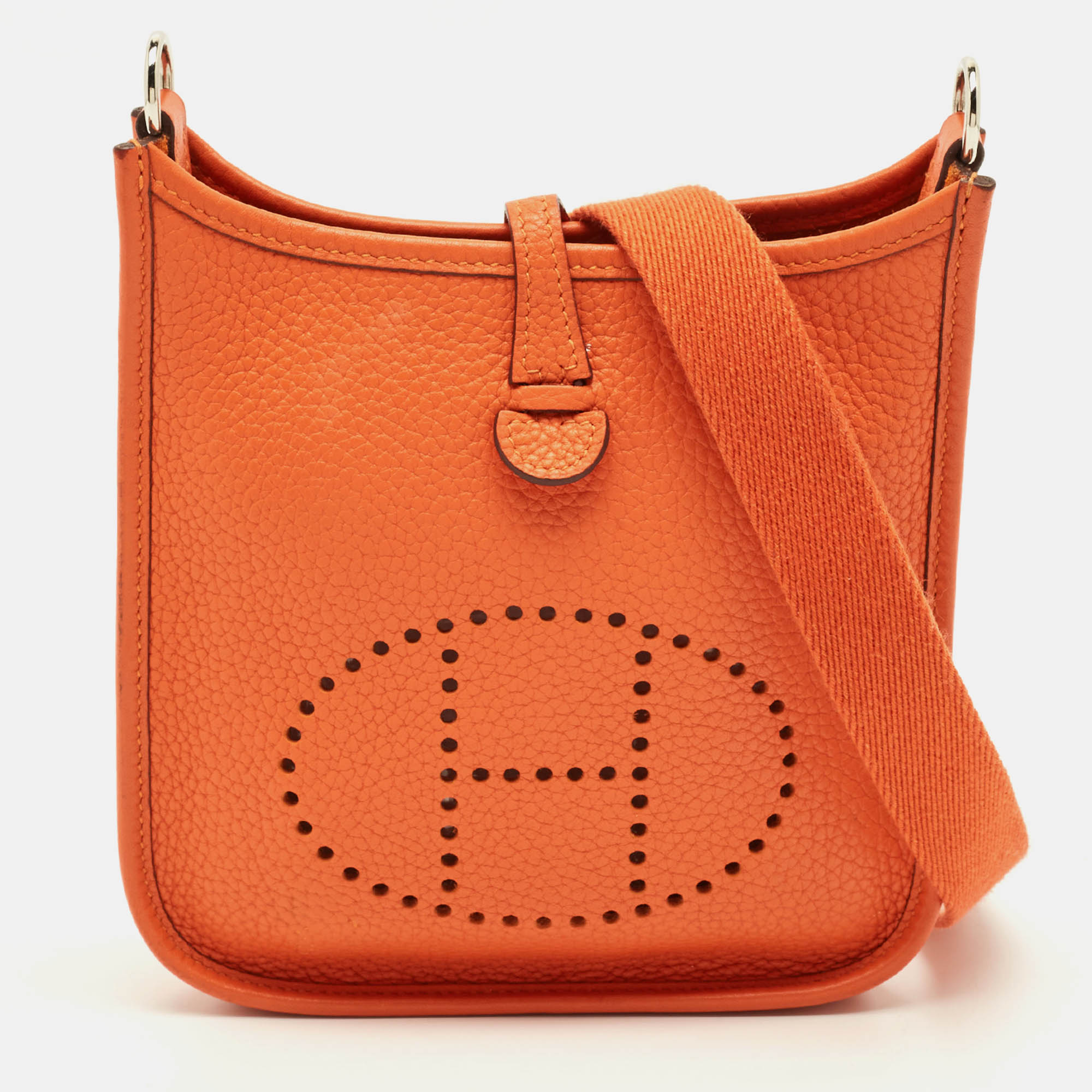 

Hermes Evelyne Amazone TPM Orange/Craie Taurillon Clemence Leather Crossbody Bag