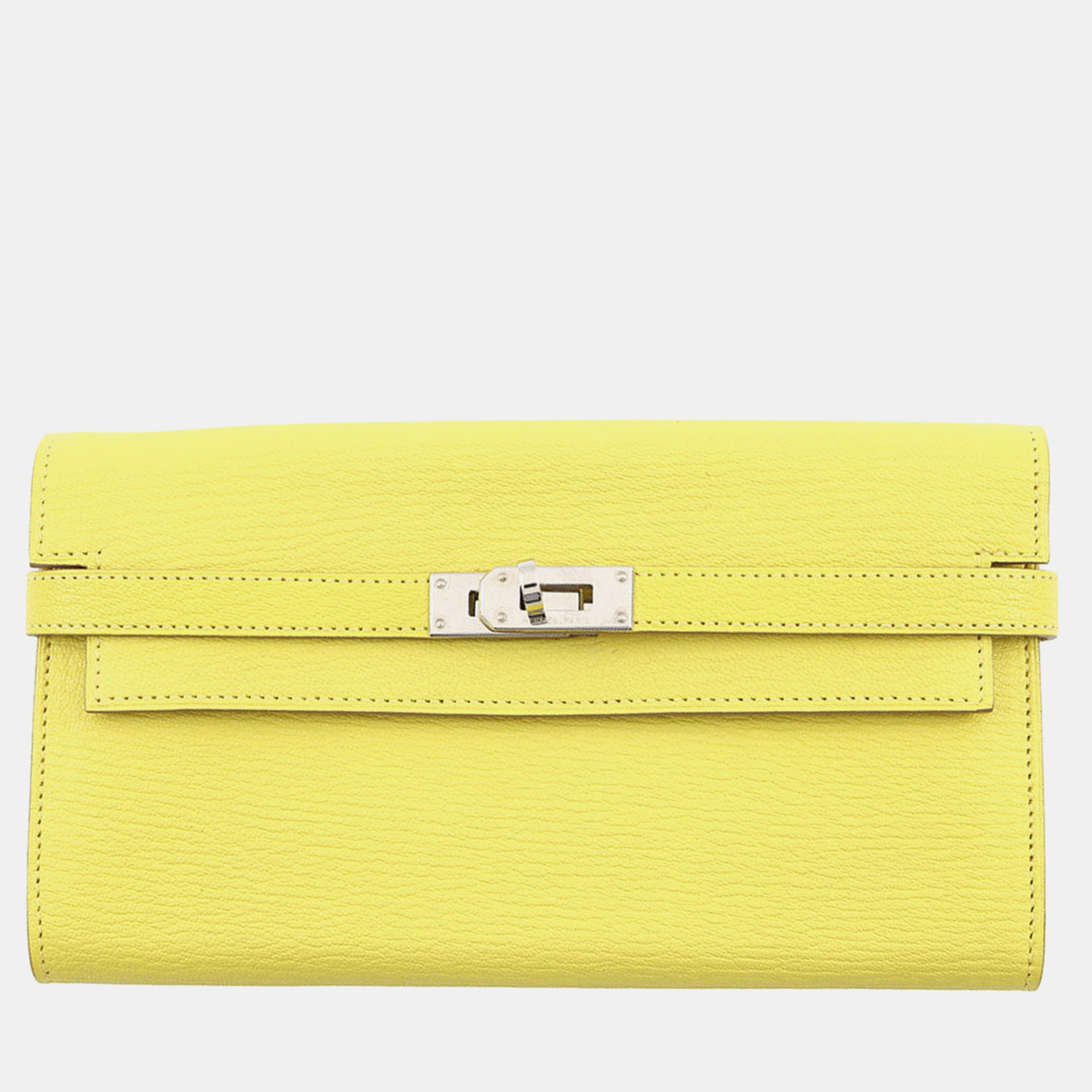 

Hermes Kelly Wallet Long Lime Chevre Myzore Goatskin, Yellow