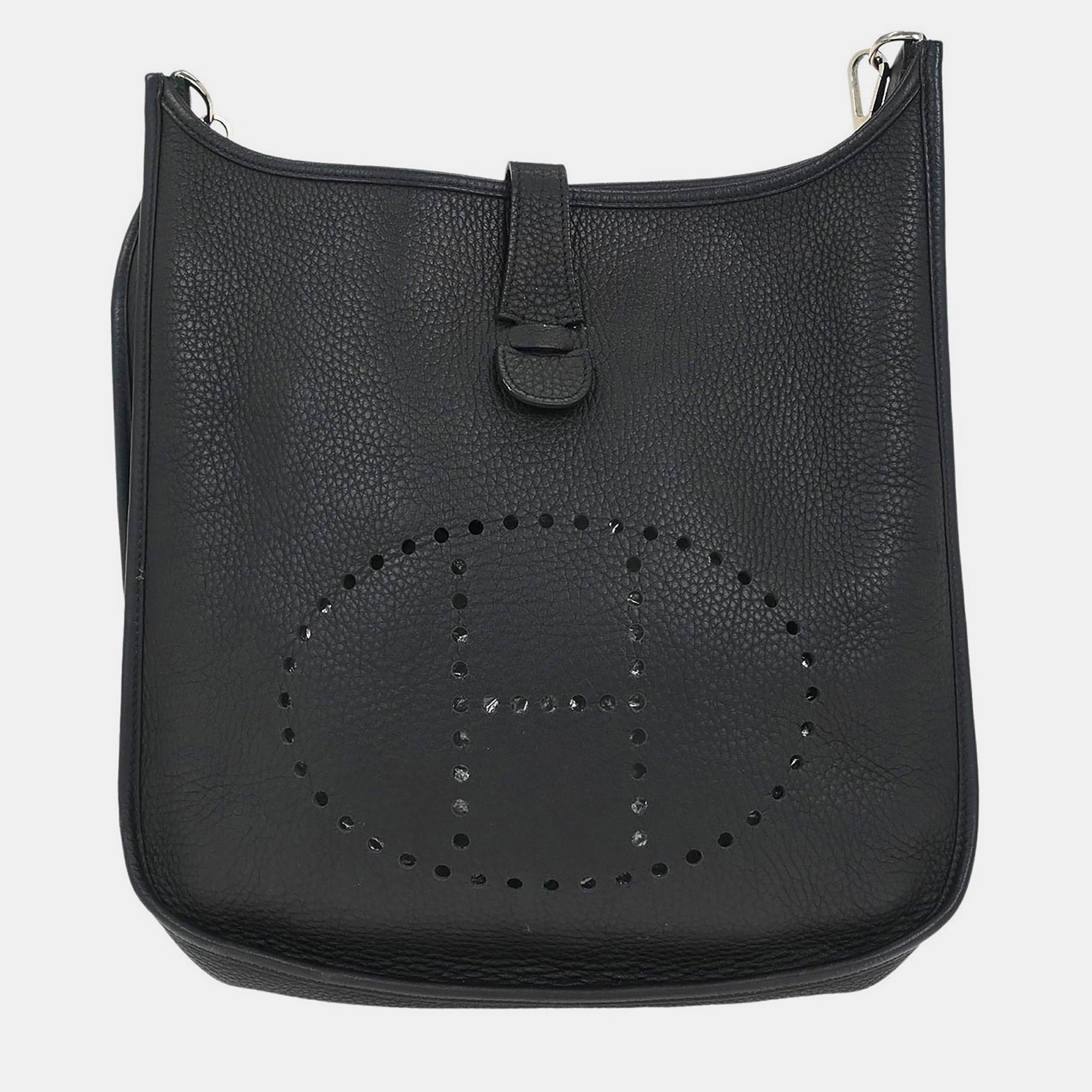

Hermes Black Taurillon Clemence Evelyne 3 GM Shoulder Bag