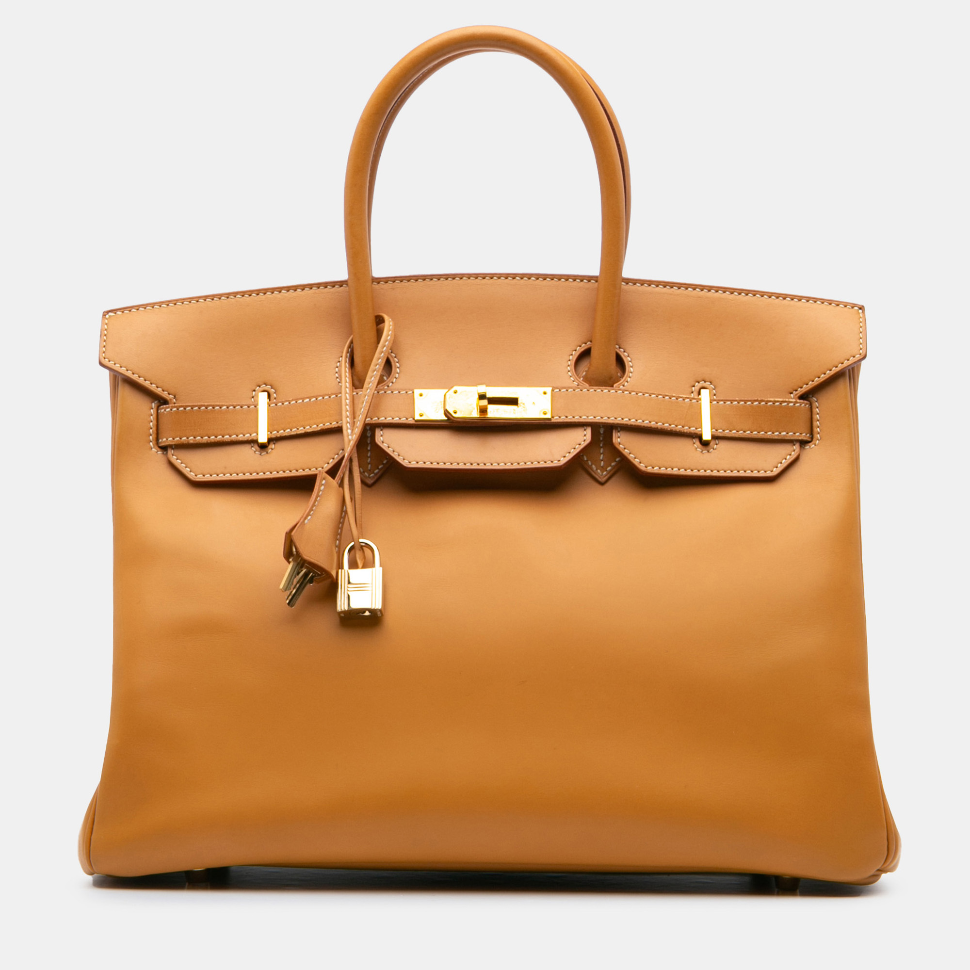 

Hermes Brown Vache Natural Birkin Retourne 35