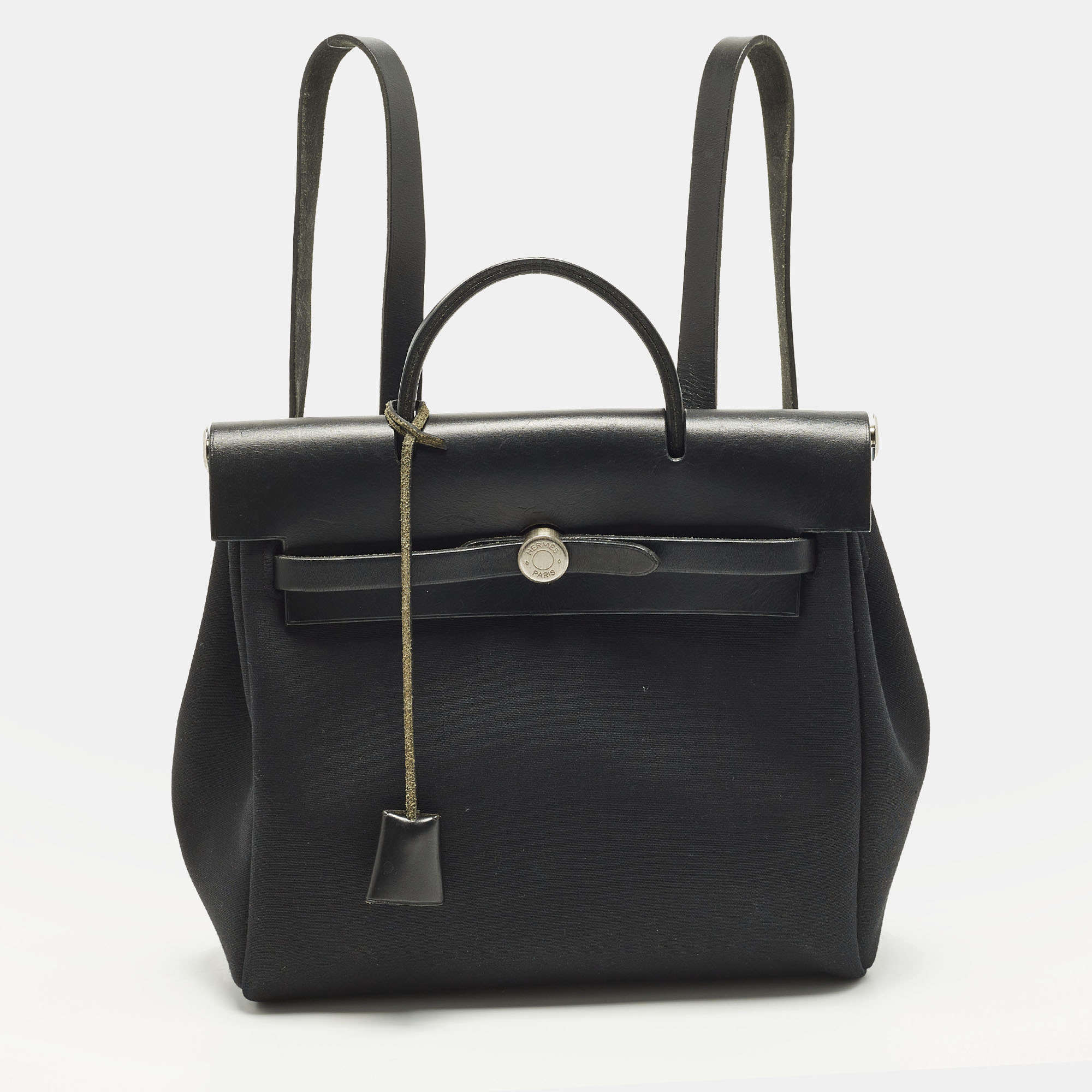 

Hermes Herbag 2-in-1 Black Canvas and Vache Hunter Leather Backpack
