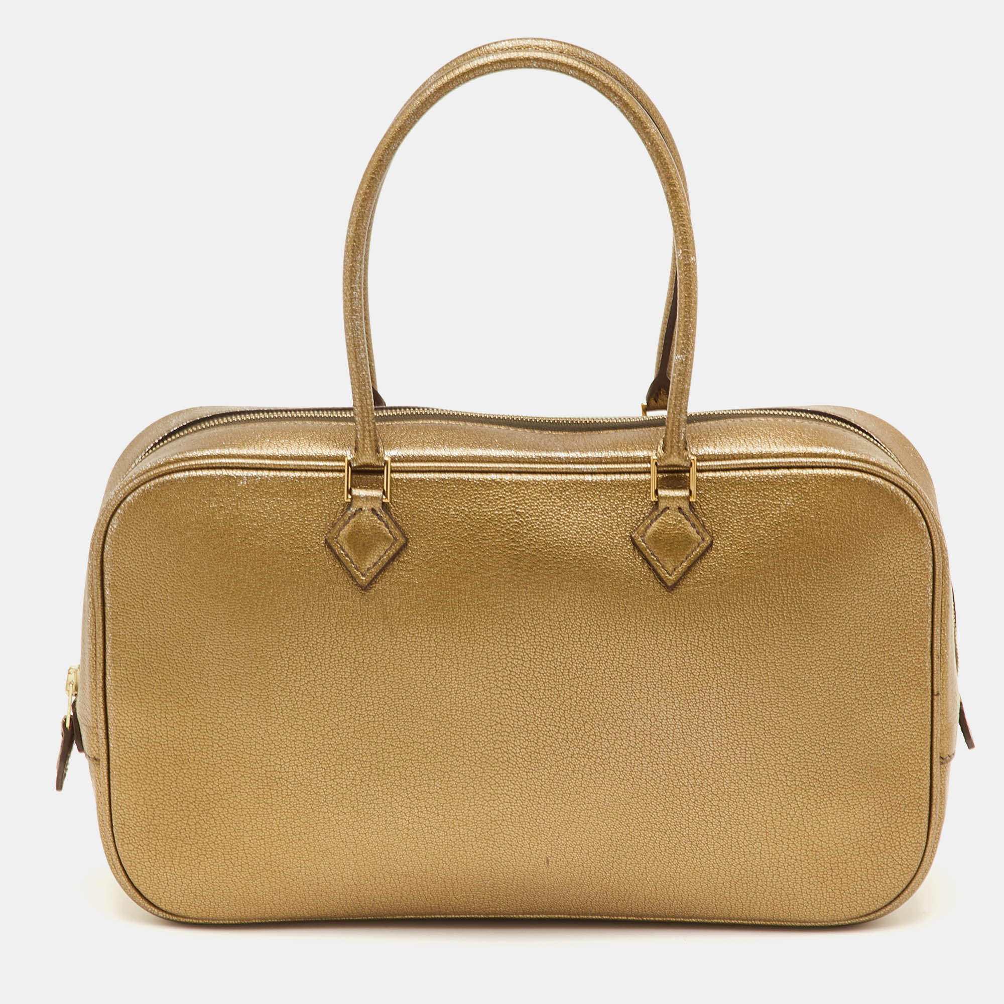 

Hermes Plume Elan 28 Metallic Chevre Coromandel Leather Bag