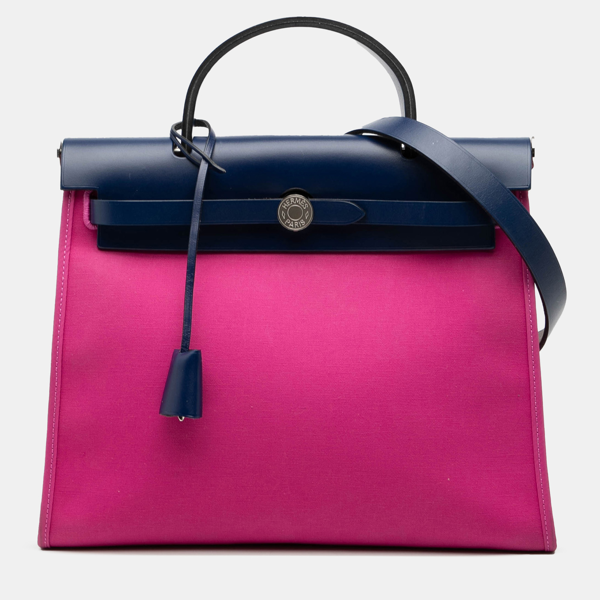 

Hermes Blue Pink Toile Herbag Zip 31