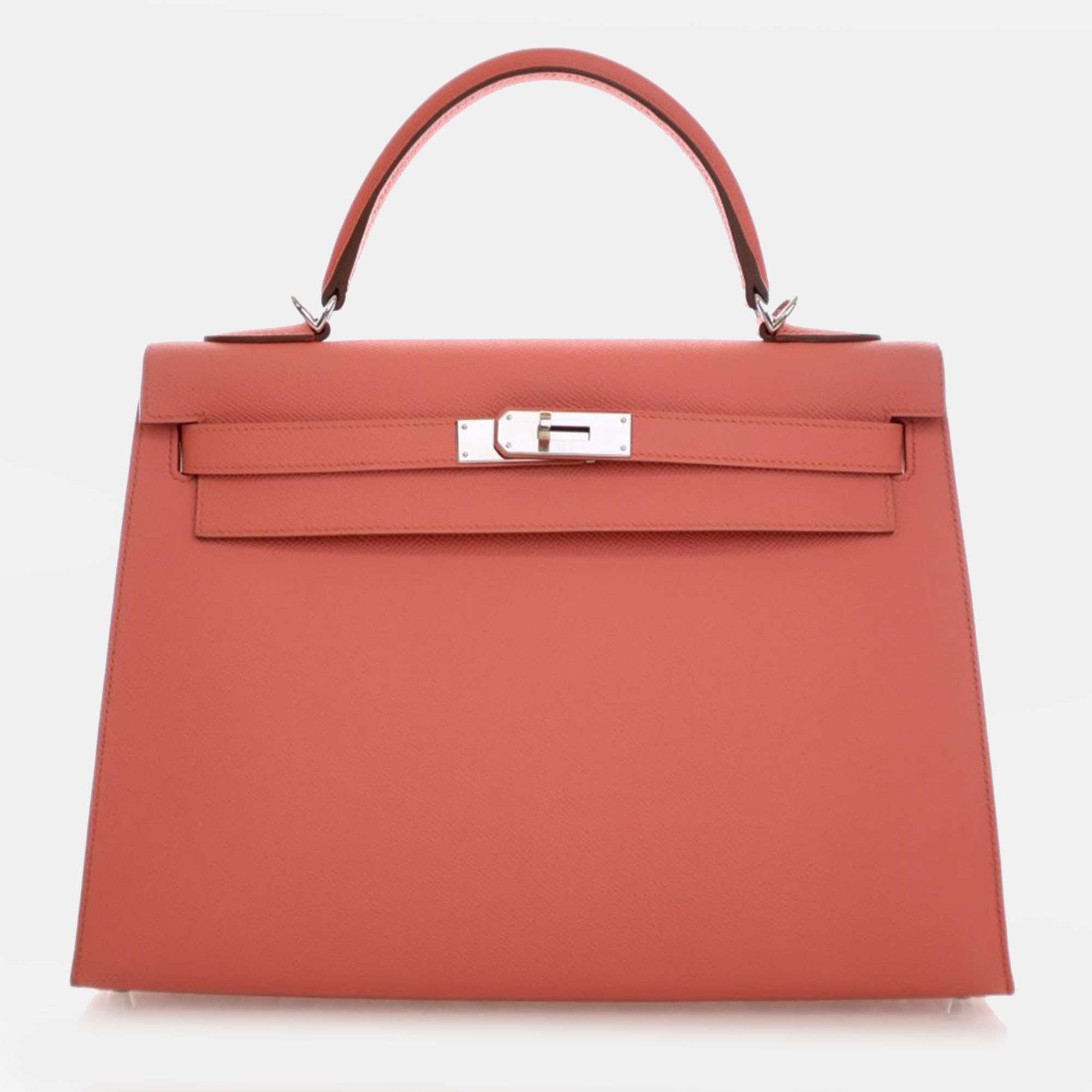

Hermes Sellier Kelly 32 Pink Epsom Calfskin Leather Top Handle Bag, Orange