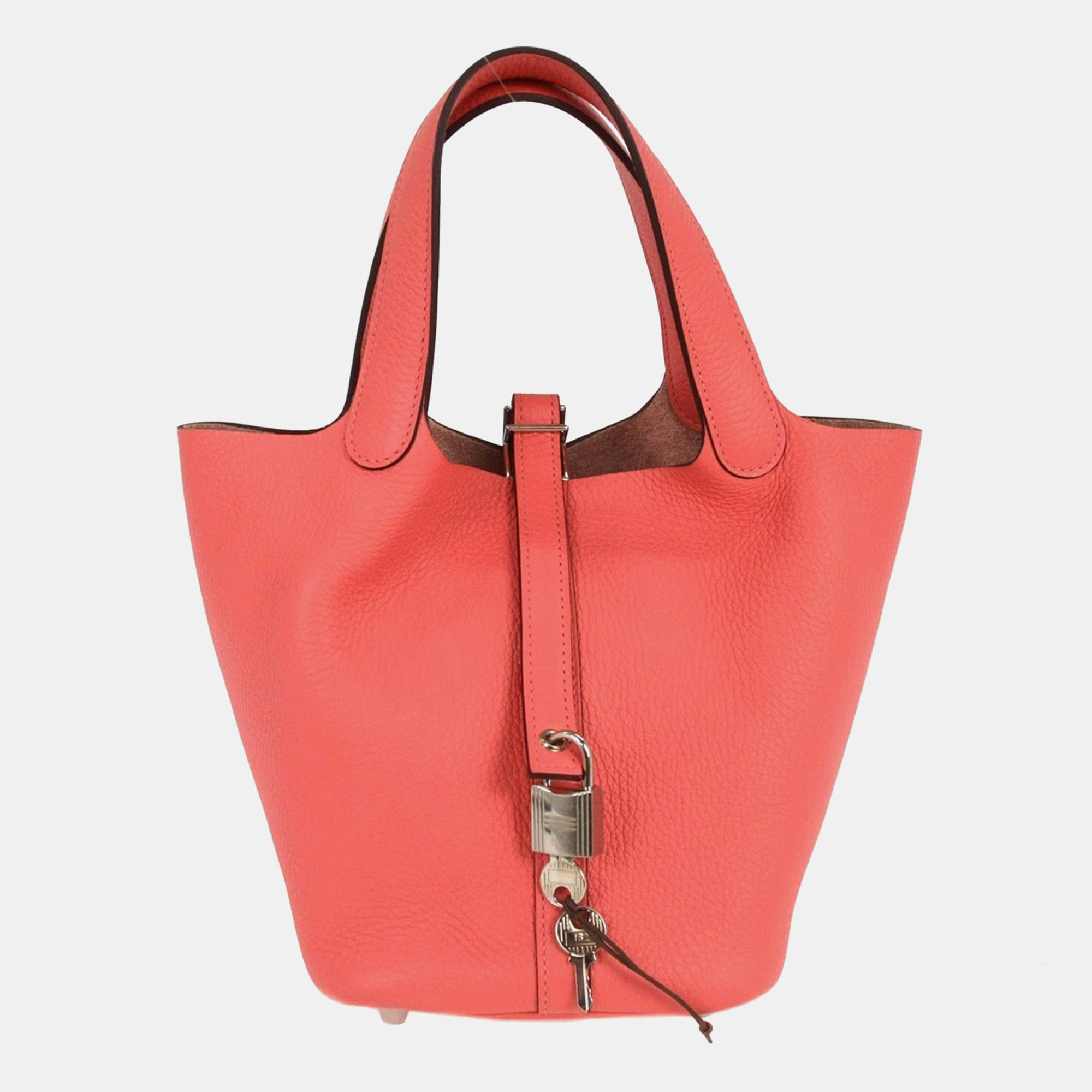 

Hermes Picotin Lock 18 PM Rose Azalee Taurillon Clémence Leather Top Handle Bag, Pink