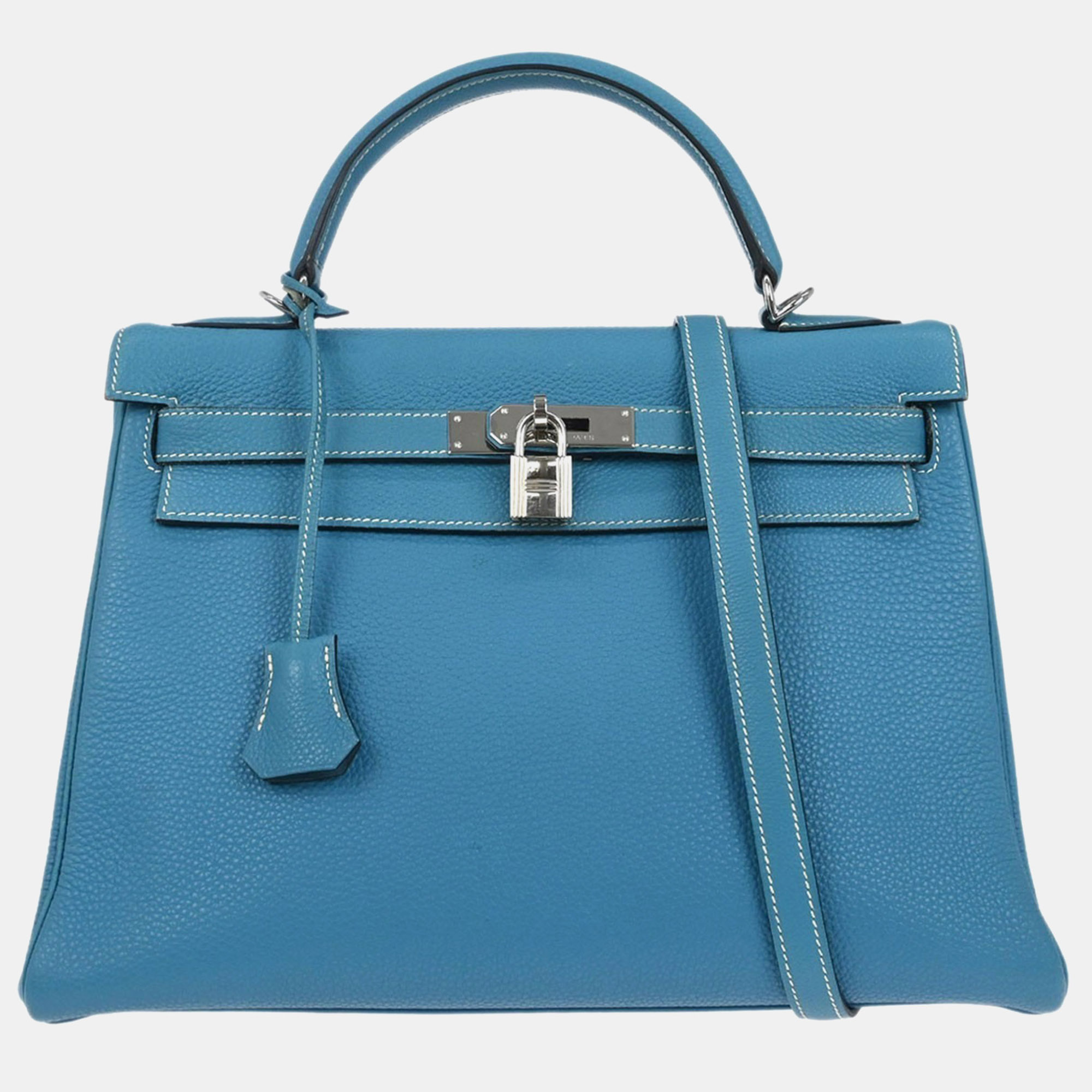 

Hermes Blue Jean Togo Kelly 32 Retourne 2way Handbag