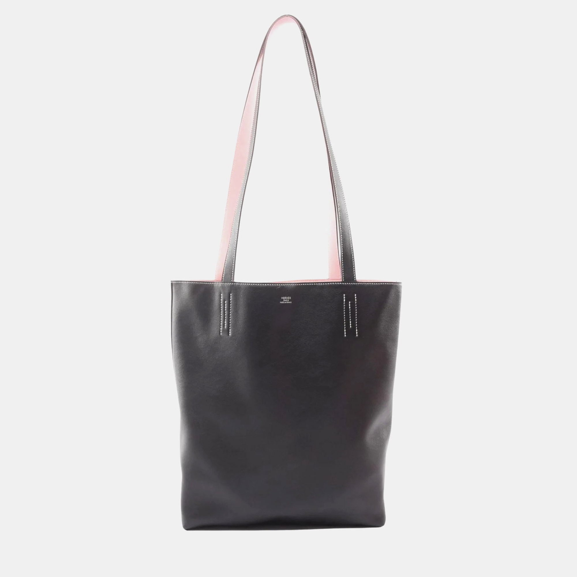 

Hermes Neo Double Sens 35 Tote Bag Leather Swift Black Pink