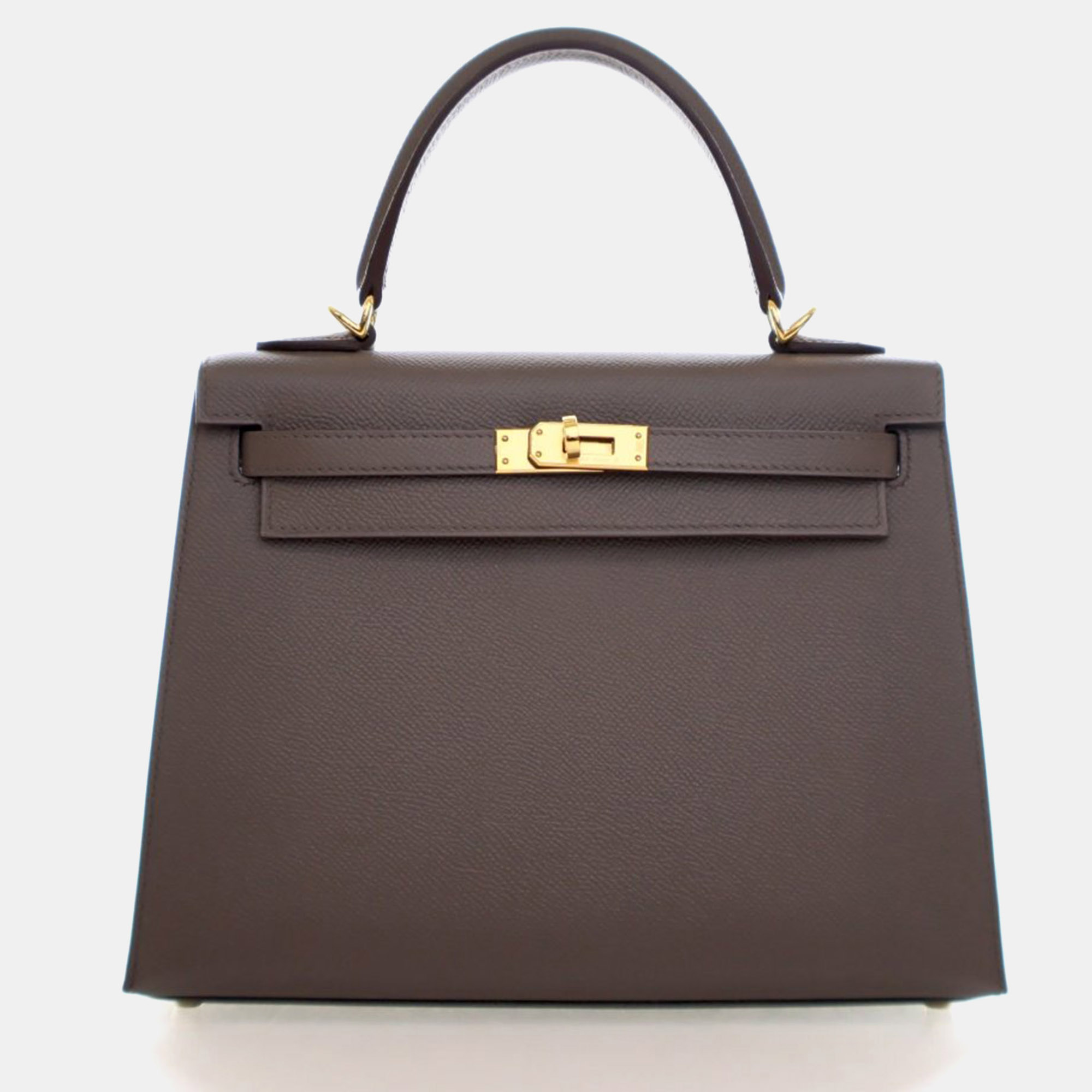 

Hermes Gris Etain Epsom Sellier Kelly 25, Brown