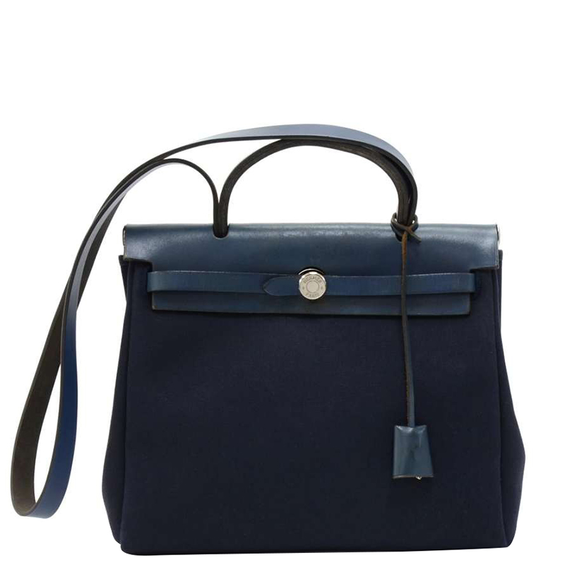 Hermes Navy Blue Canvas/Leather 2-in-1 Herbag PM Bag Hermes | The ...