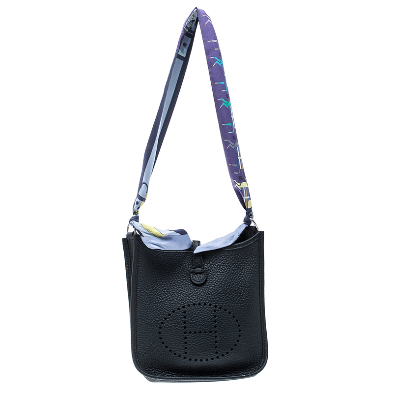 Pre Owned Hermes Ardoise Grey Clemence Leather Evelyne II TPM Bag