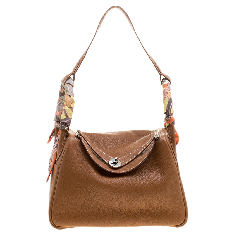 Hermes Gold Clemence Leather Lindy 30 