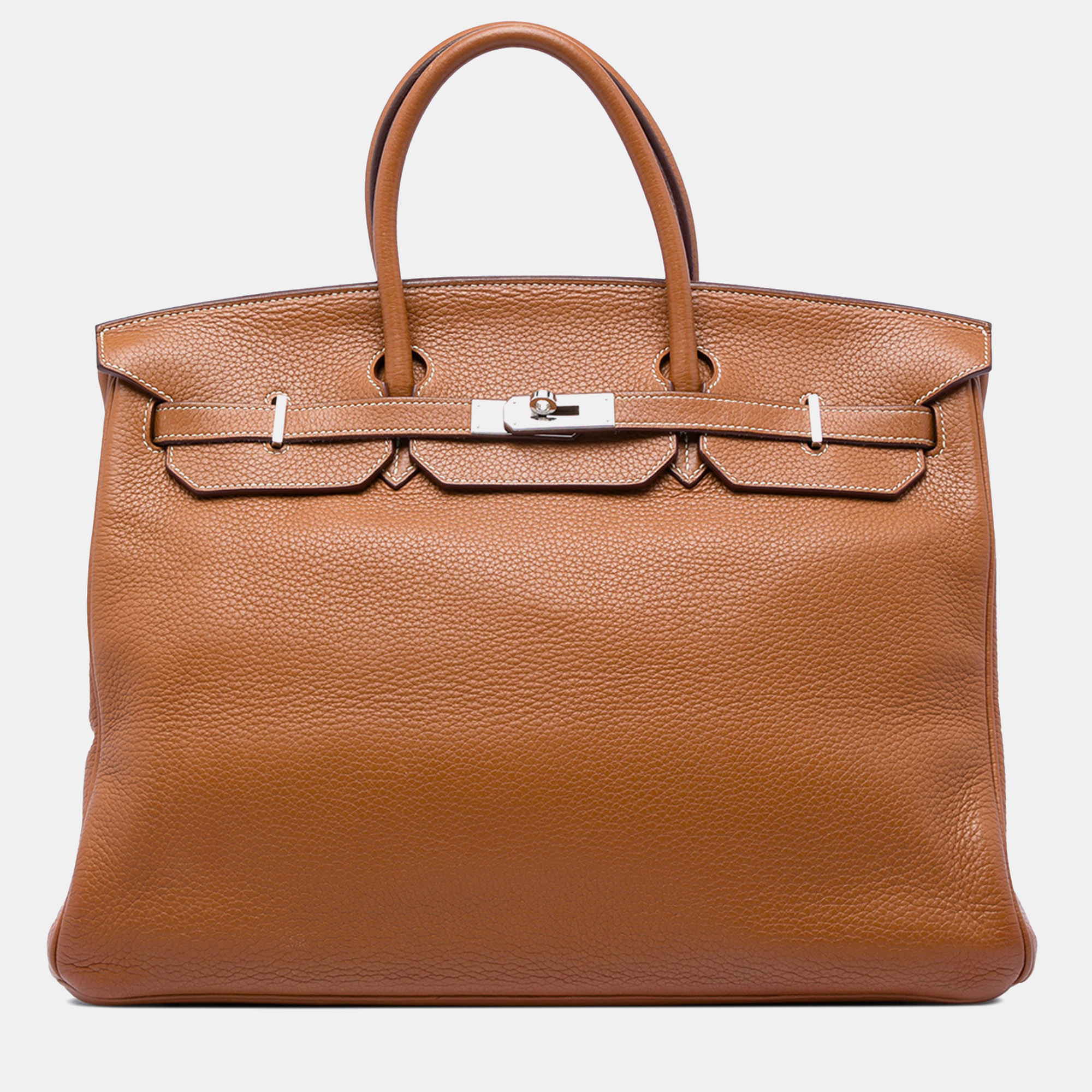 Pre Owned Hermes Birkin 40 Gold Clemence Top Handle Bag