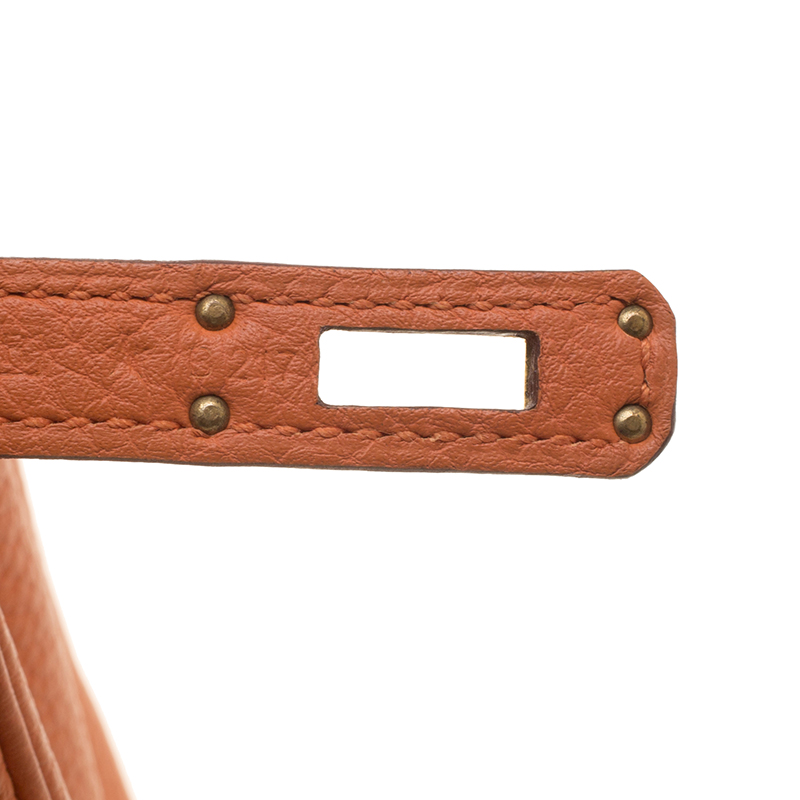 Hermès HERMES BIRKIN 25cm Orange Leather Goldtone Hardware 2016