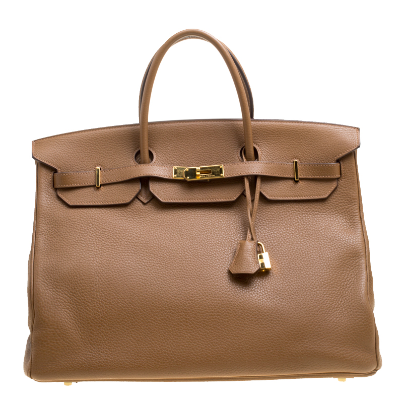 Hermes Natural Togo Leather Gold Hardware Birkin 40 Bag