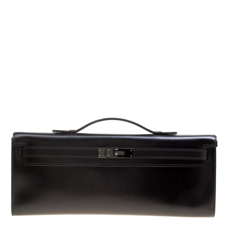 حقيبة كلتش هيرمس سو بلاك كيلي كات إصدار محدود جلد سويفت سوداء