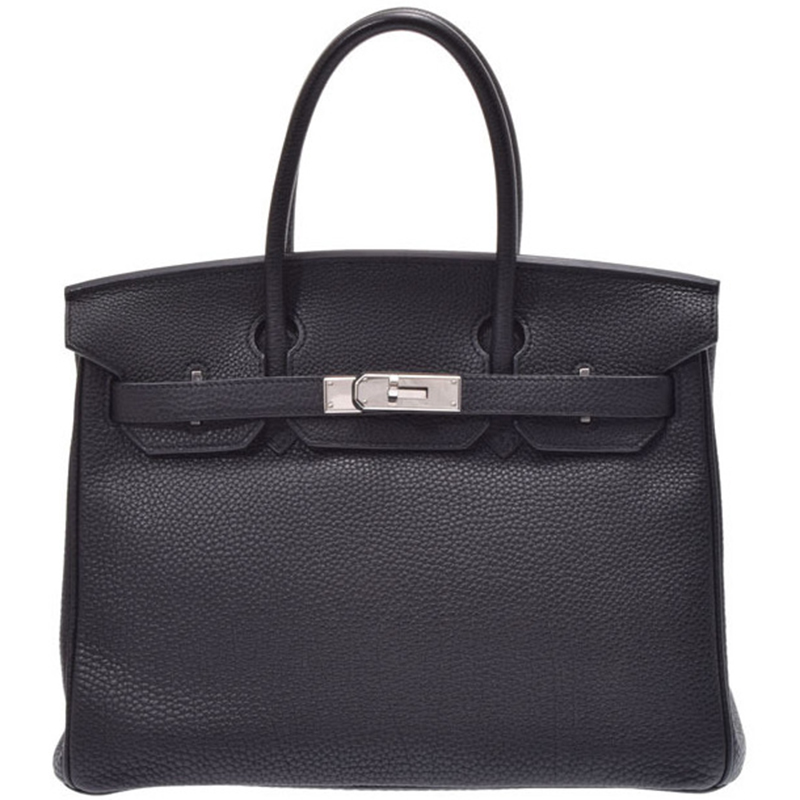 Hermes Noir Togo Leather Palladium Hardware Birkin 30 Bag