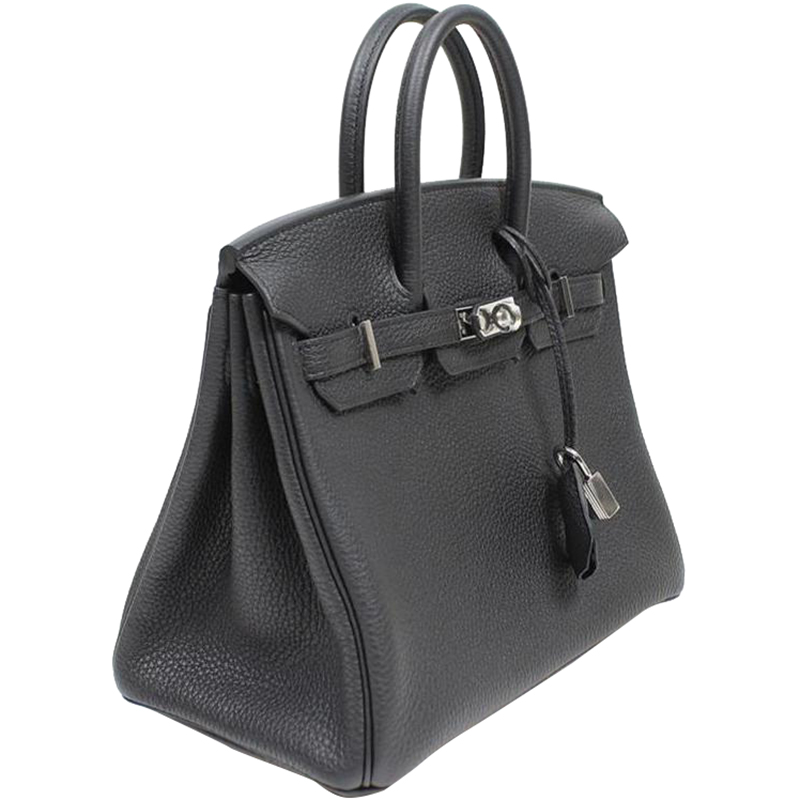 

Hermes Noir Togo Leather Palladium Hardware Birkin 25 Bag, Black