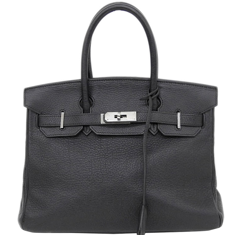 Hermes Noir Togo Leather Palladium Hardware Birkin 30 Bag