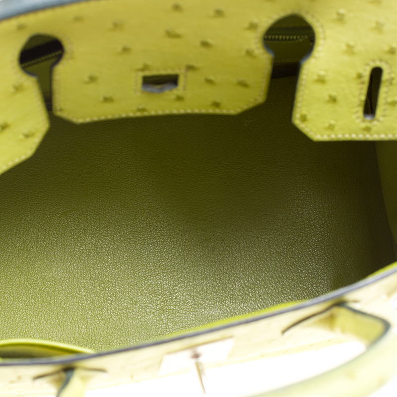 Hermes Birkin Handbag Green Ostrich with Palladium Hardware 30 Green 2377711