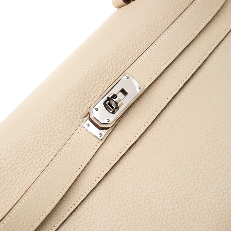 Parchemin leather and palladium hardware handbag, Kelly Danse, Hermès, 2007, Hermès Handbags & Accessories Online, Jewellery