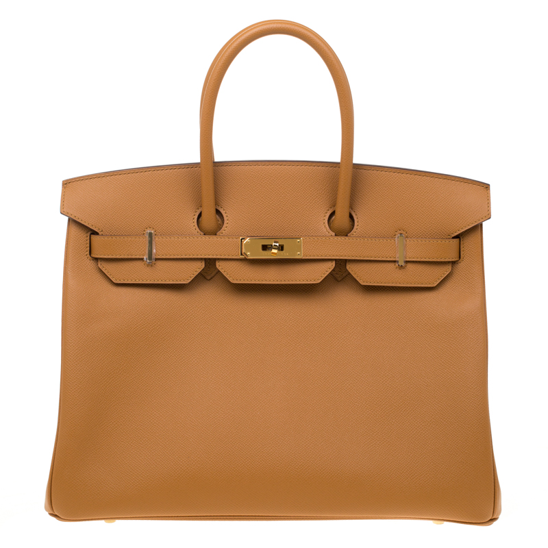 Hermes Jaune d'or Epsom Leather Gold Hardware Birkin 35 Bag