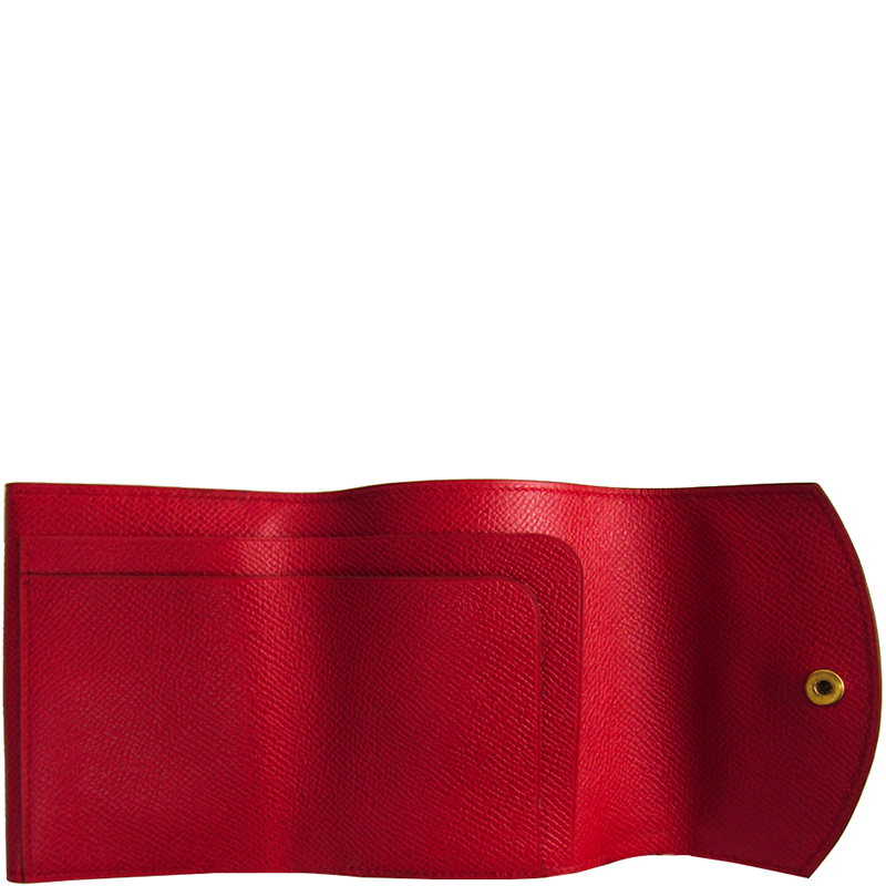 

Hermes Red Courchevel Leather Bifold Wallet