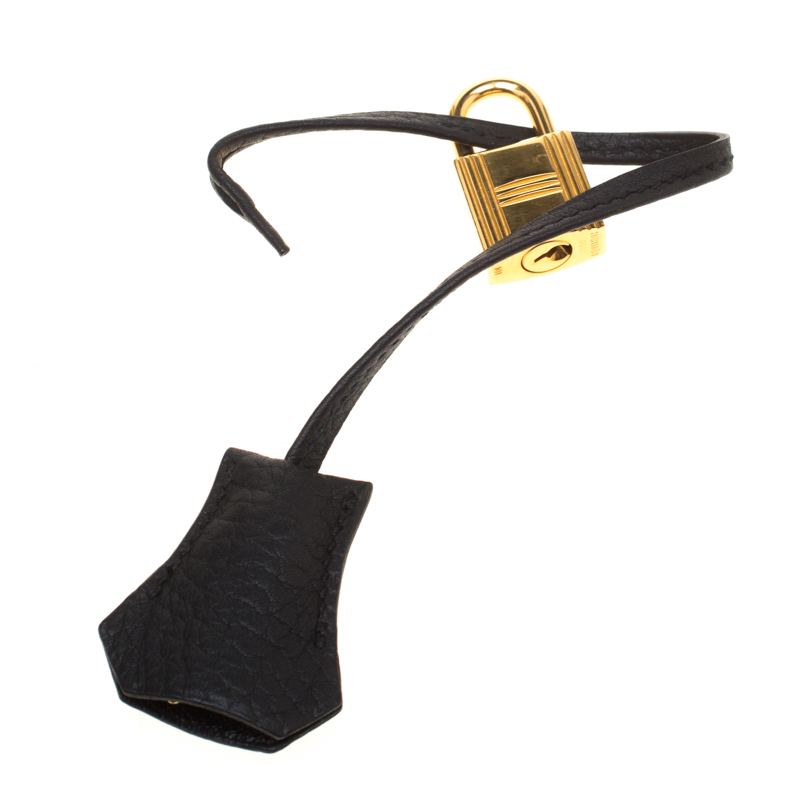 Hermes Hac 50 Black Fjord Leather Brass Hardware • MIGHTYCHIC • 