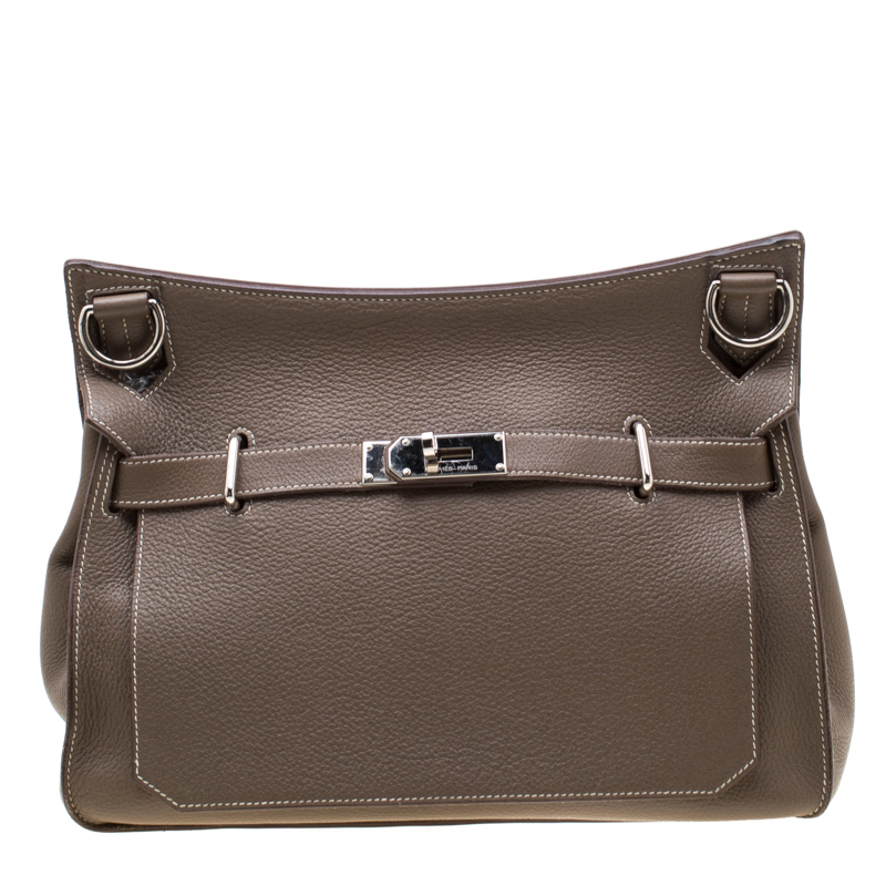Hermes Etain Negonda Leather Jypsiere 34 Bag