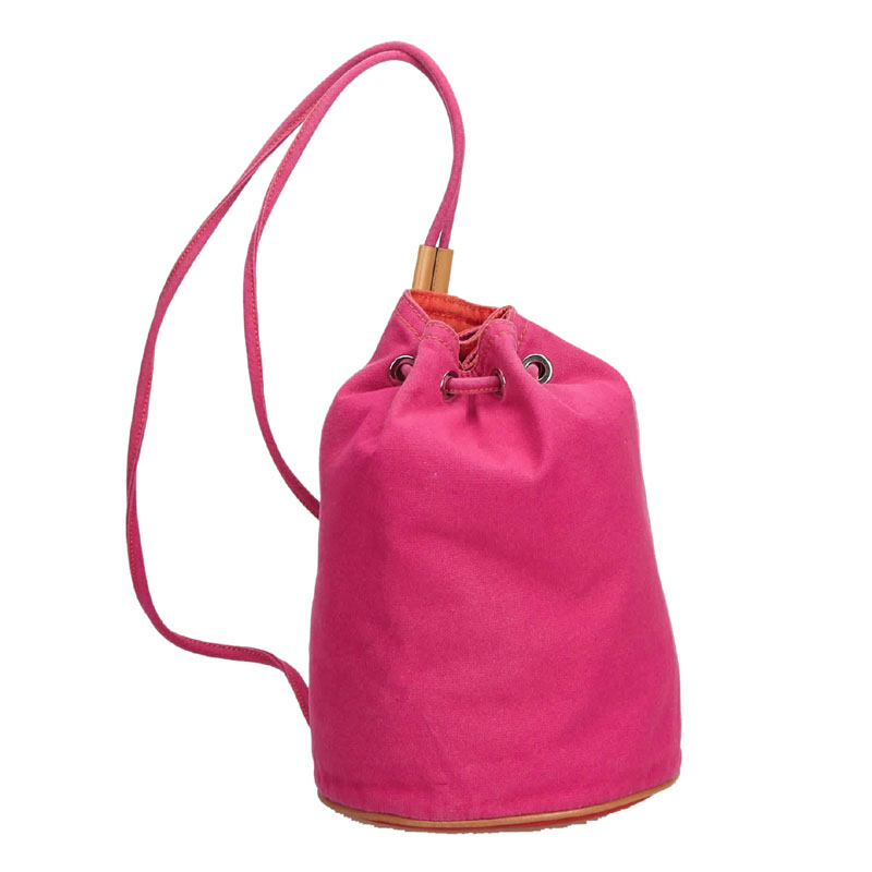 

Hermes Pink Canvas Polochon Mimile Backpack