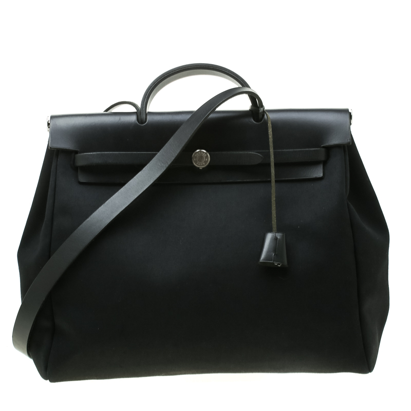 Hermes Black Canvas and Leather 2in1 Herbag Zip 39 Bag Hermes | The ...